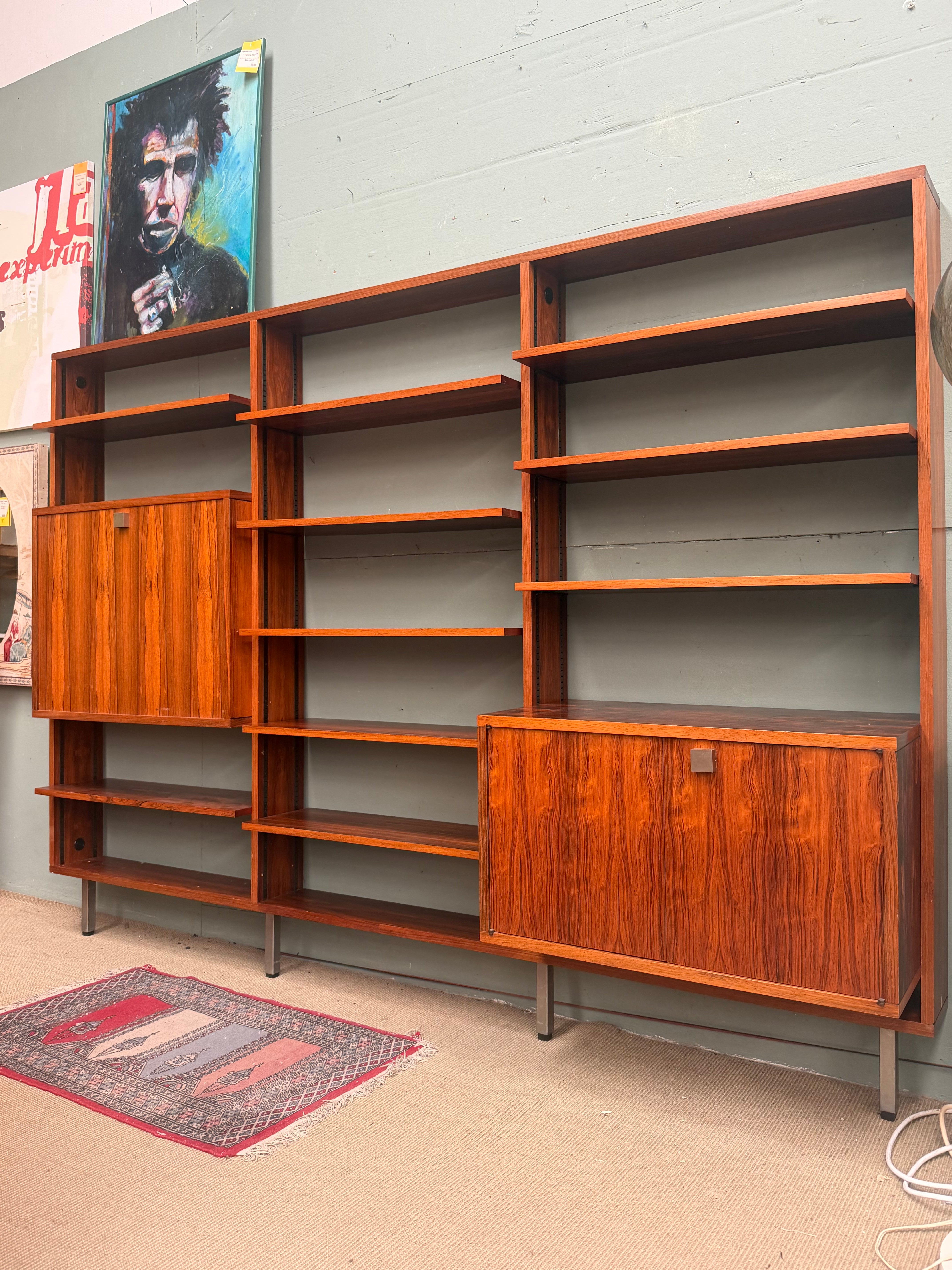 Alfred Hendrickx for Belform Wall Unit – Modular Rosewood Shelving System
