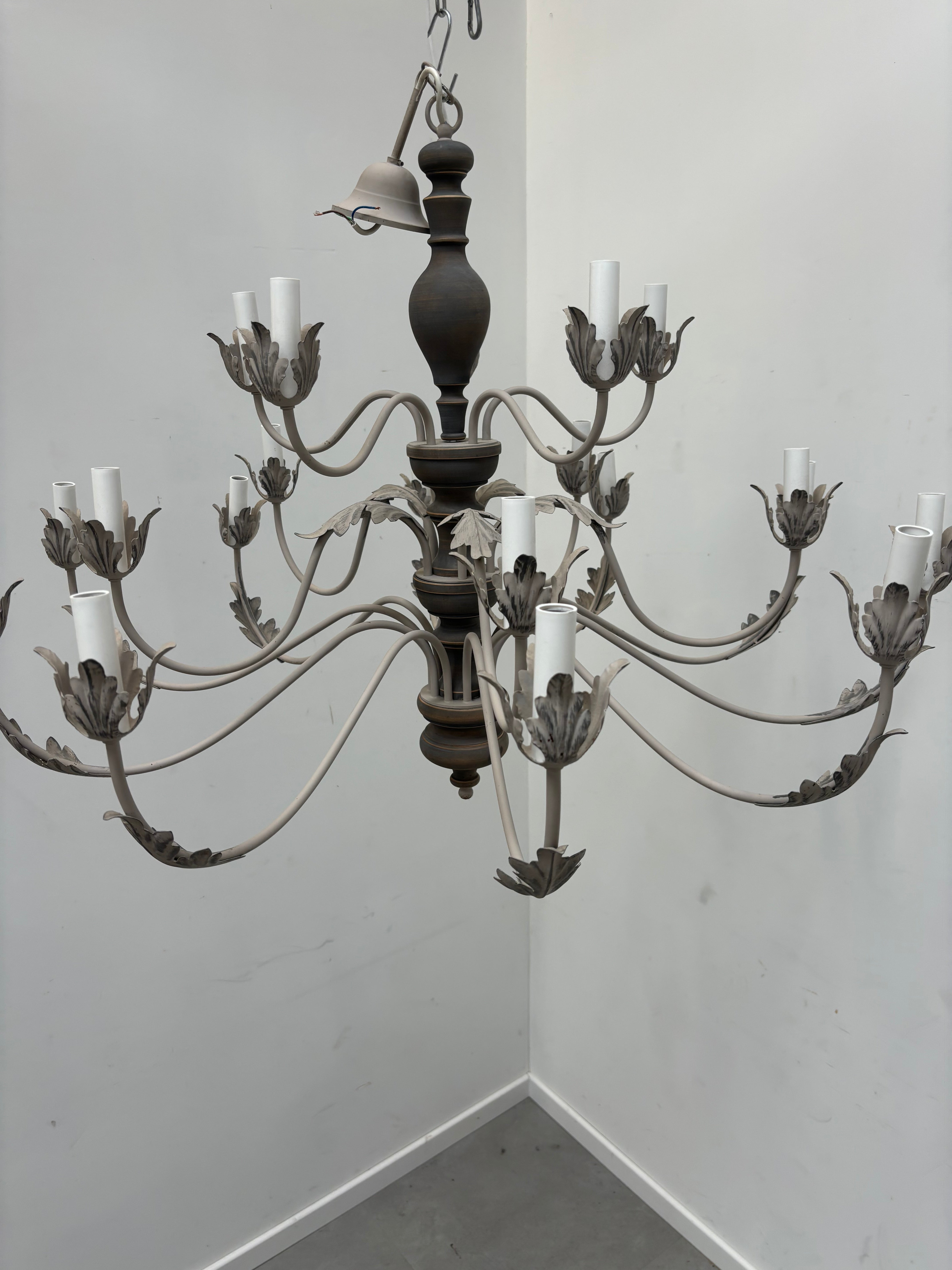 Kroonluchter met 20 lampen, rustiek