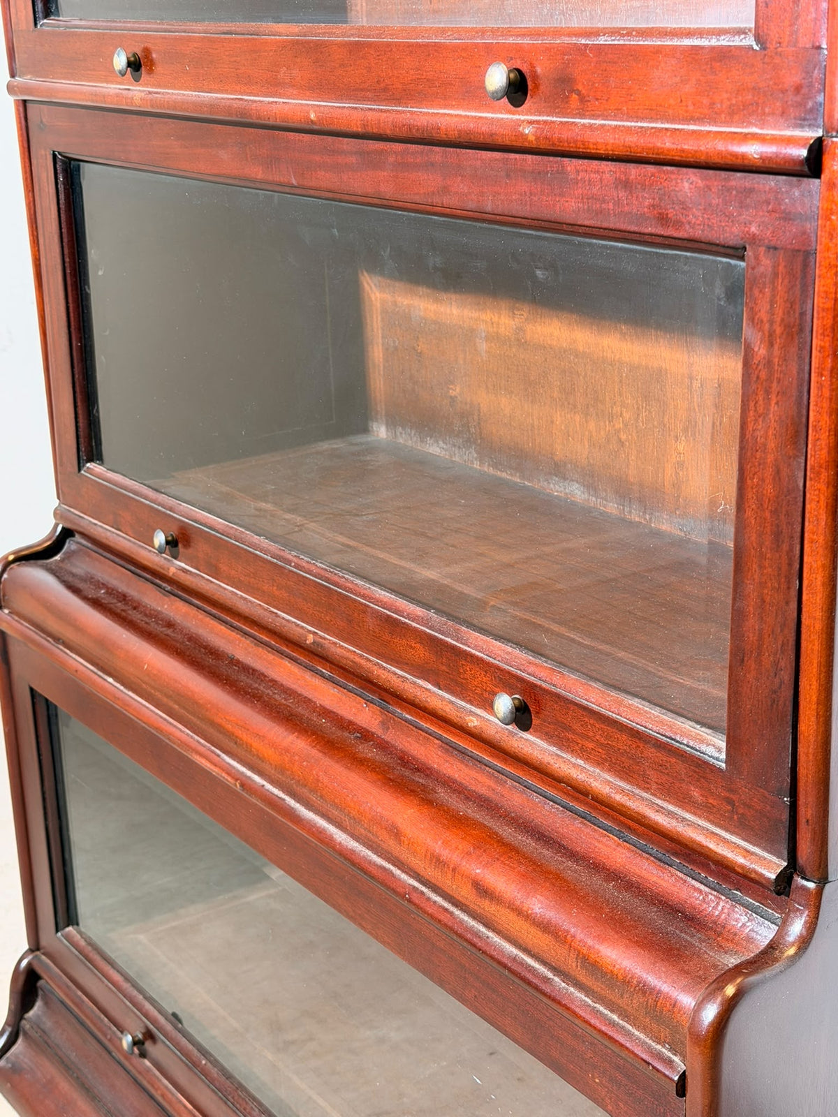 English Glazed Bookcase Cabinet — 232 × 85 × 32 cm