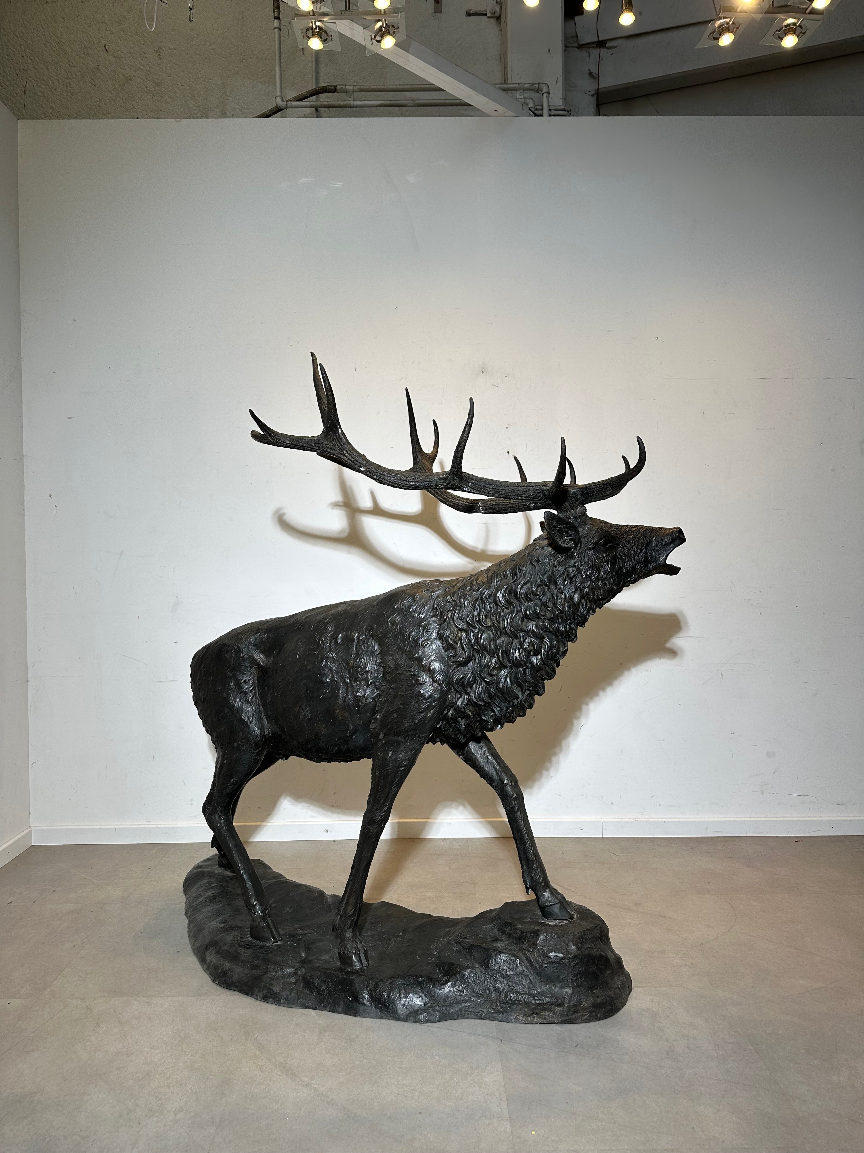 Monumental Bronze Stag Sculpture 175cm