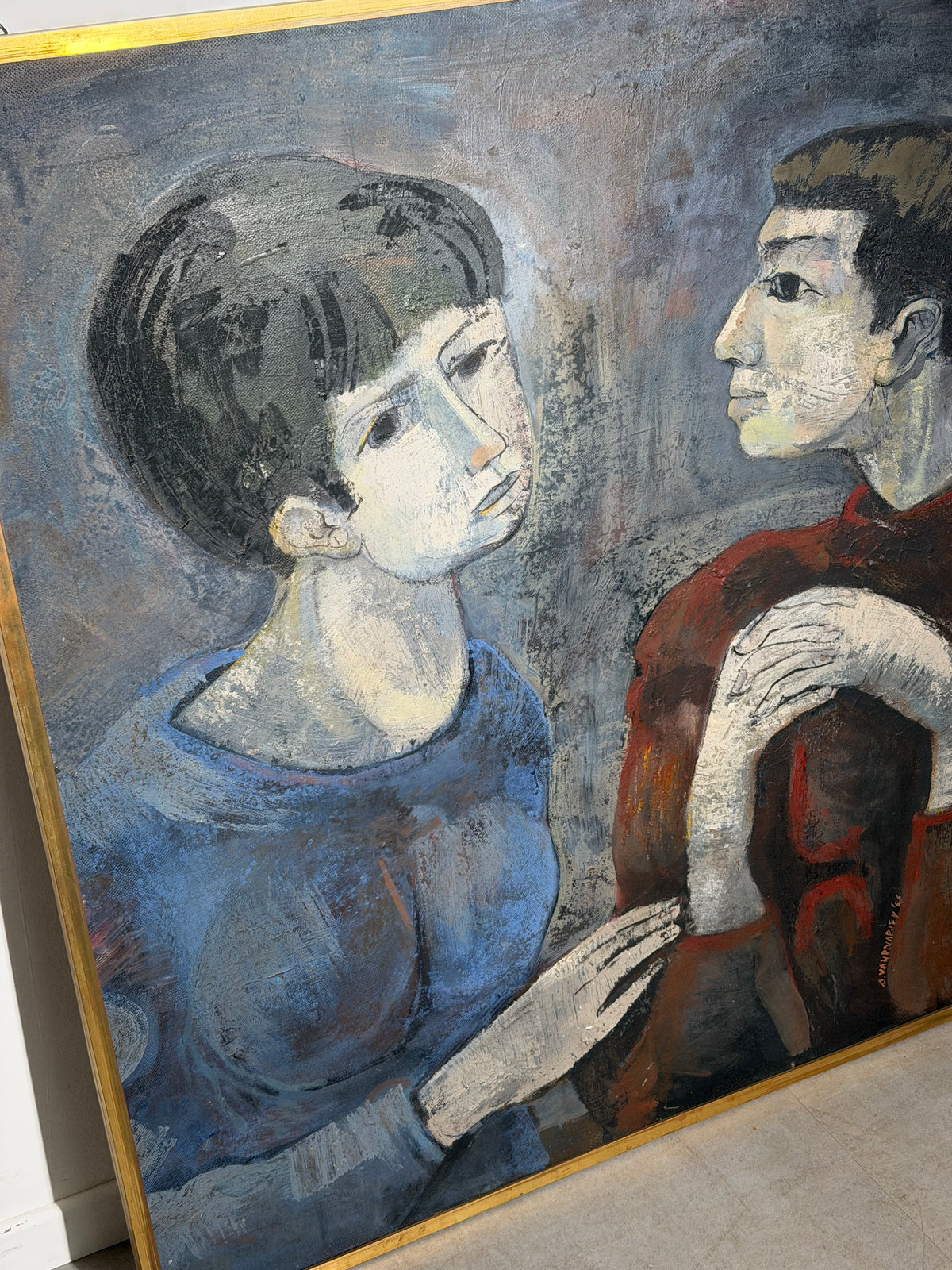 Armand Van Rompaey Large Figurative Painting, Belgian Modernism