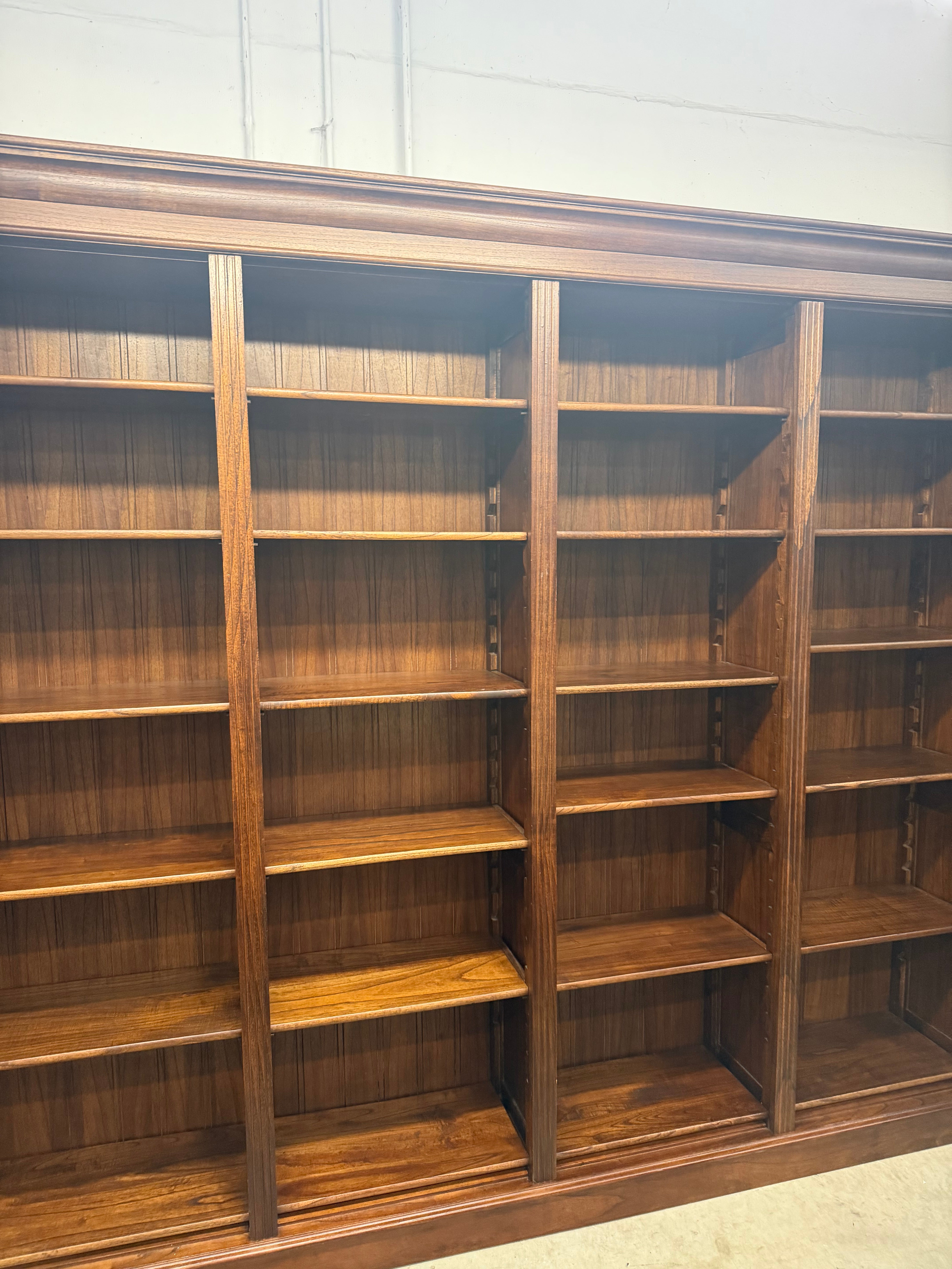 Large Solid Elm Wood Library Bookcase – 330 x 230 x 43 cm