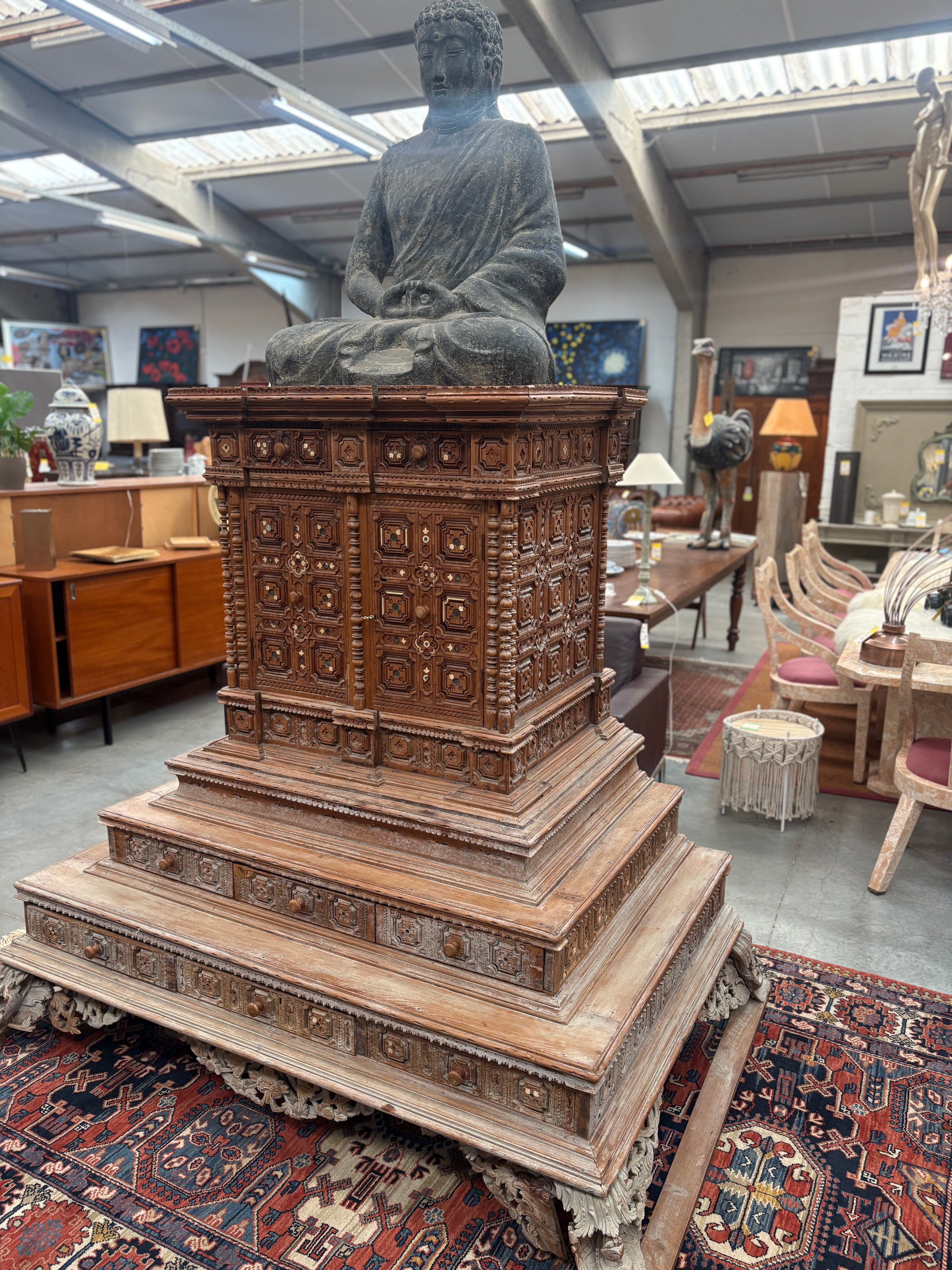 Large Antique Temple Cabinet