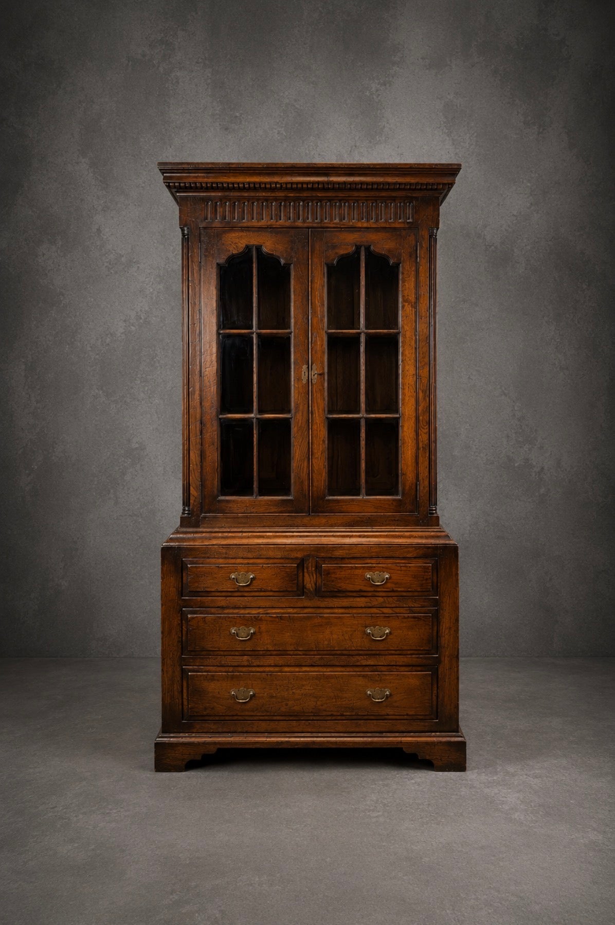 Old New England Oak Housekeeper’s Cabinet