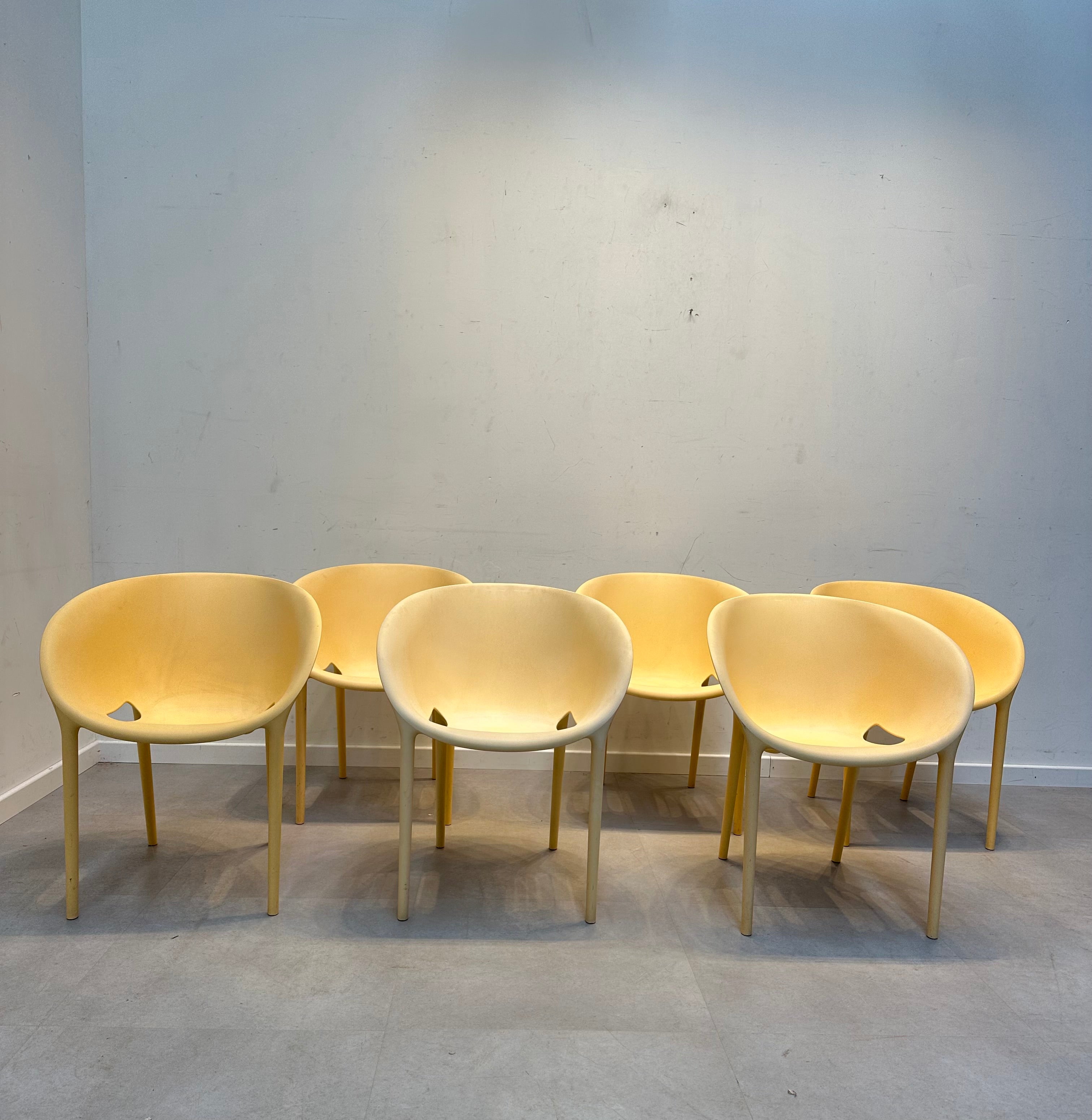 Set of 6 Soft Egg Chairs by Philippe Starck for Driade