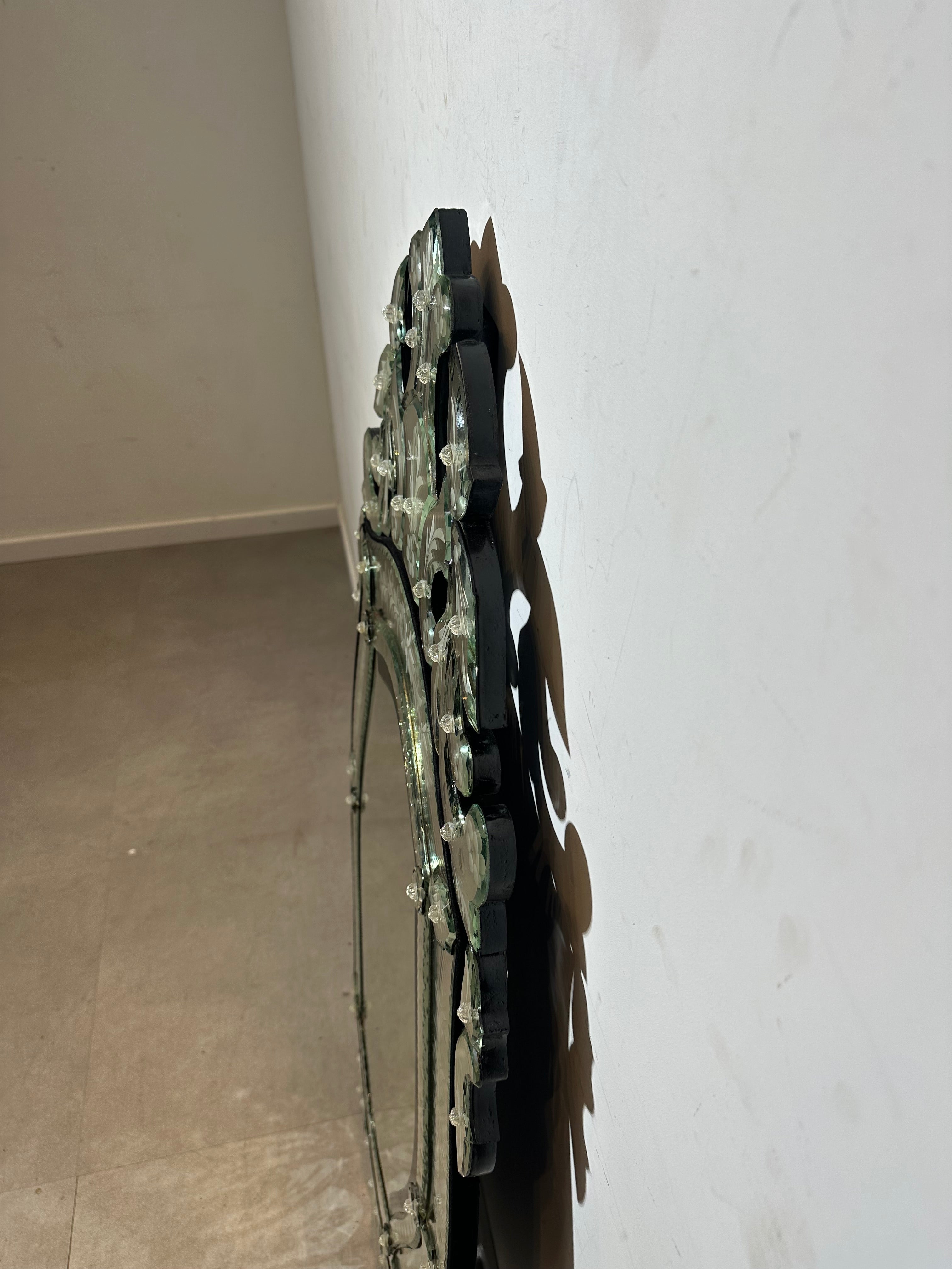 Venetiaanse geëtste glazen wandspiegel