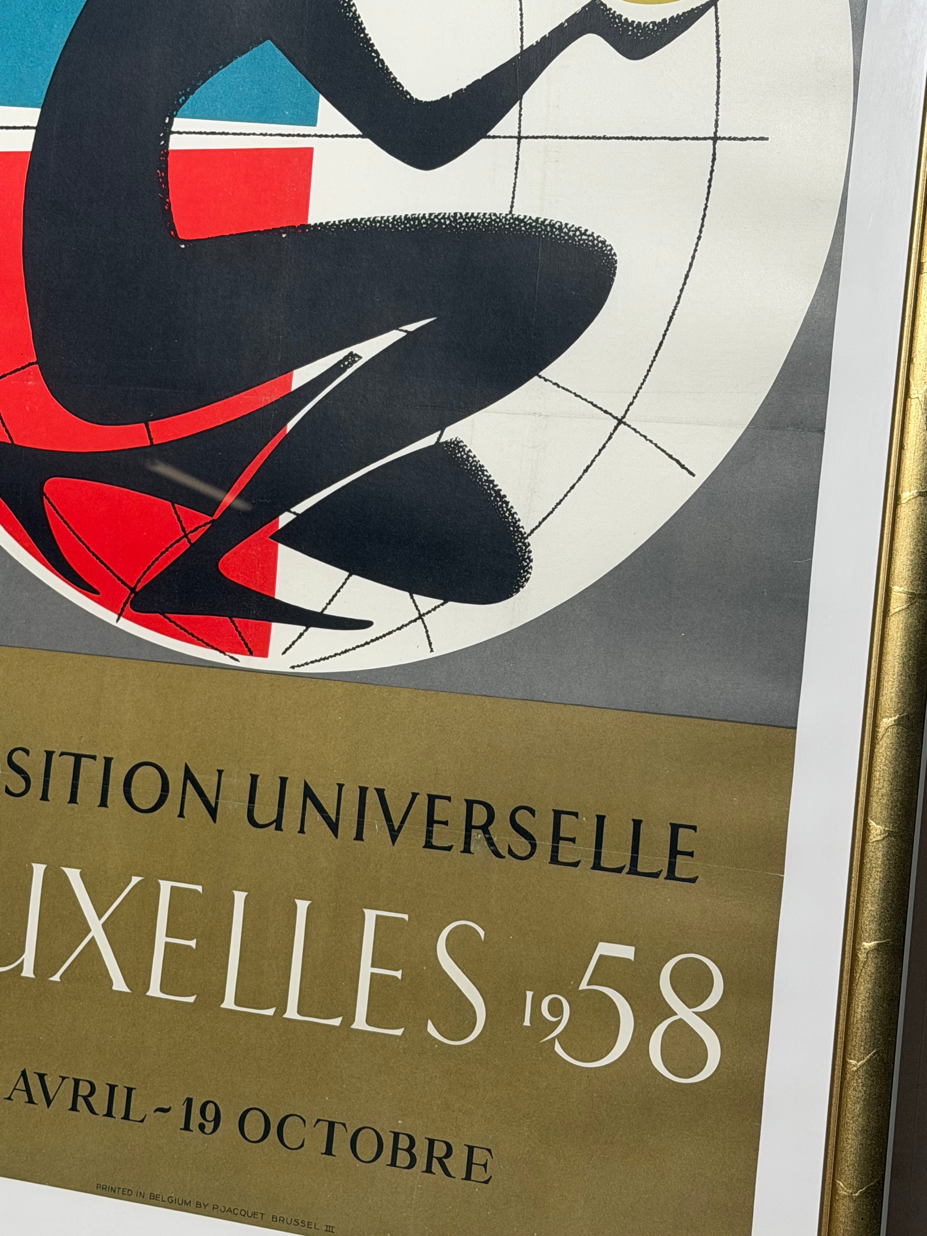Exposition Universelle Bruxelles 1958 Poster – Framed – 73 x 102 cm