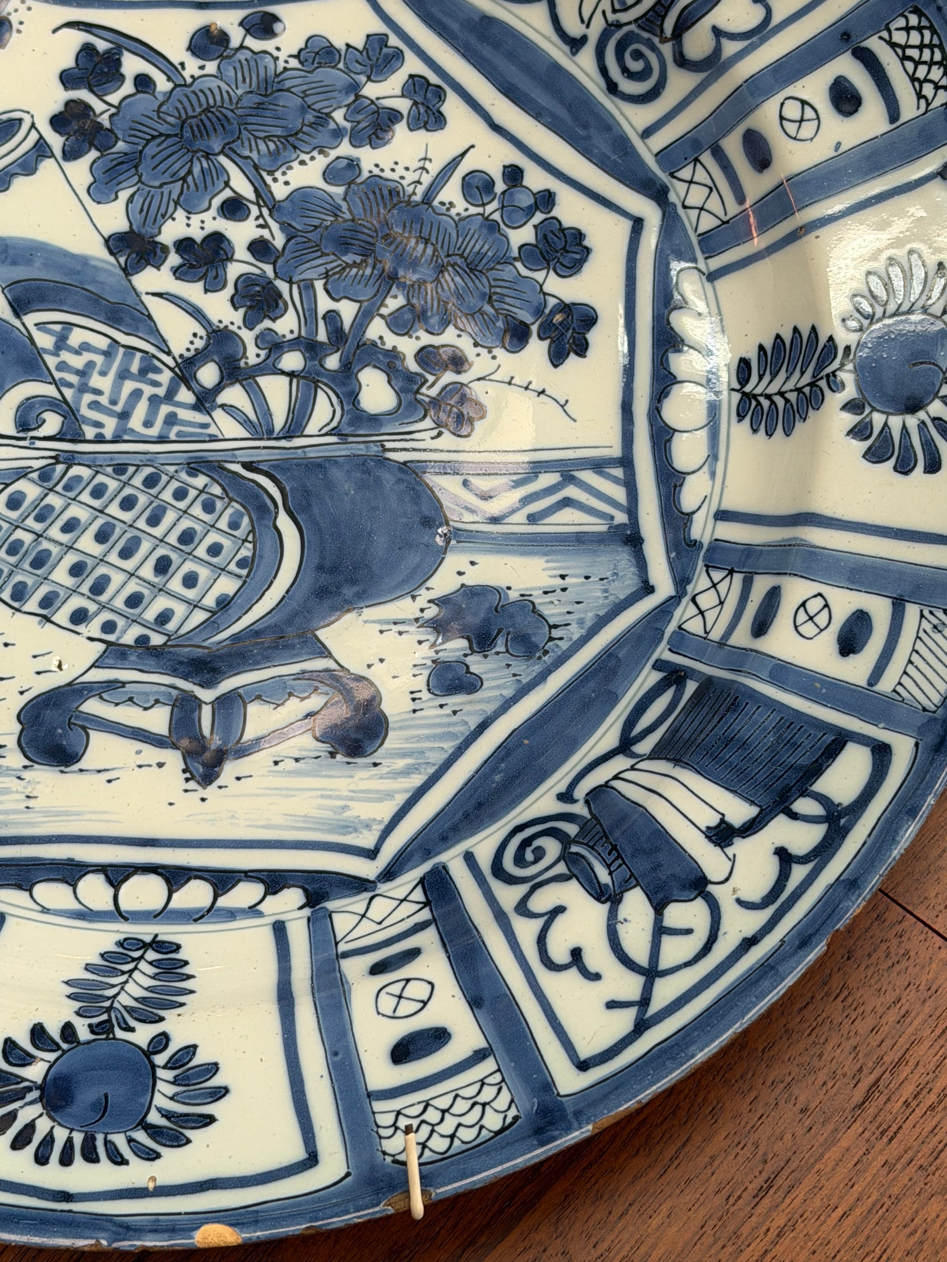 Antique Delft Faience Charger Plate – 17th Century