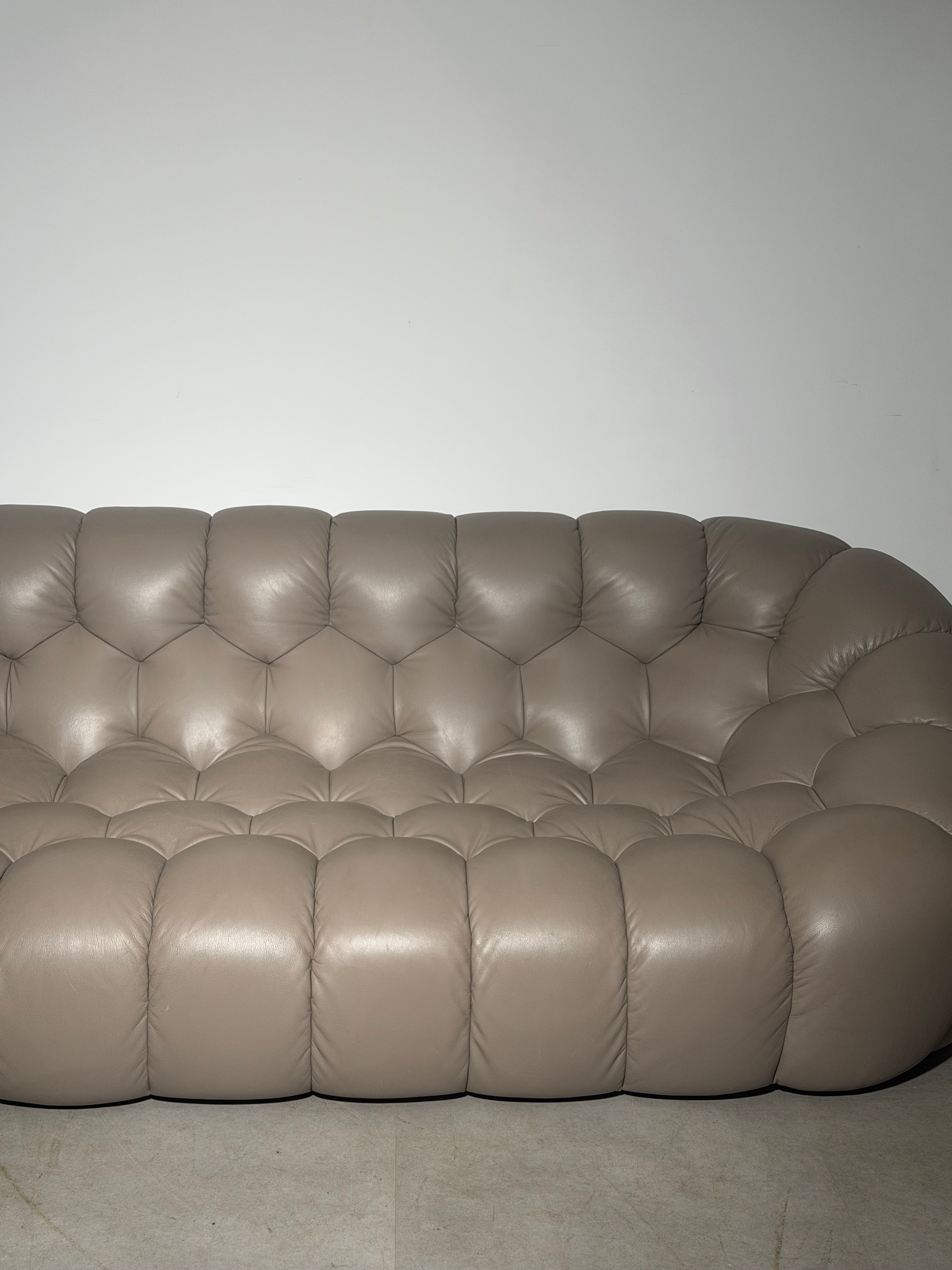 Roche Bobois Bubble Sofa – Limited Edition Taupe Leather by Sacha Lakic