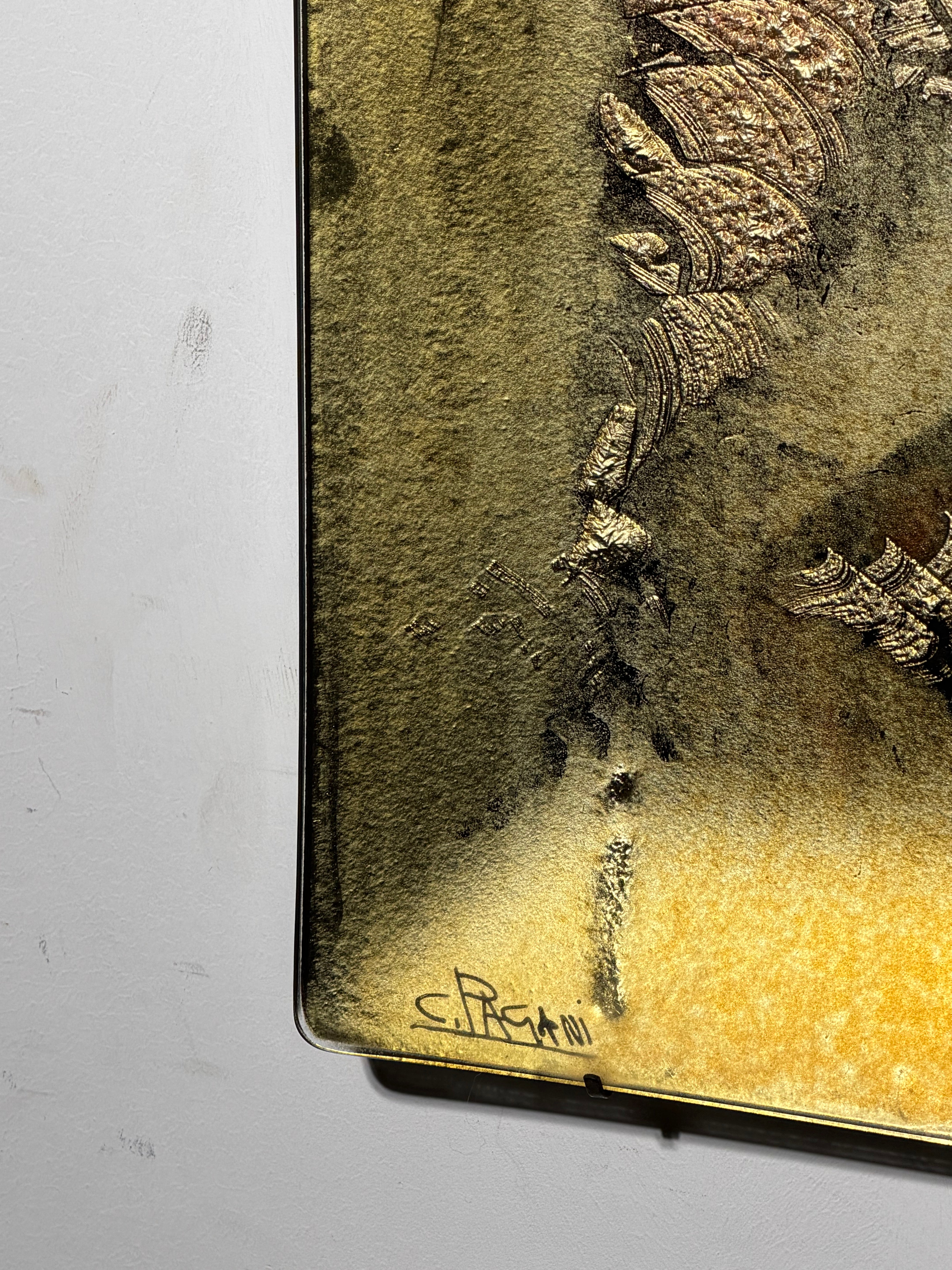 Carlo Pagani – Sculptural Glass Wall Panel, Italy, 67 × 30 cm