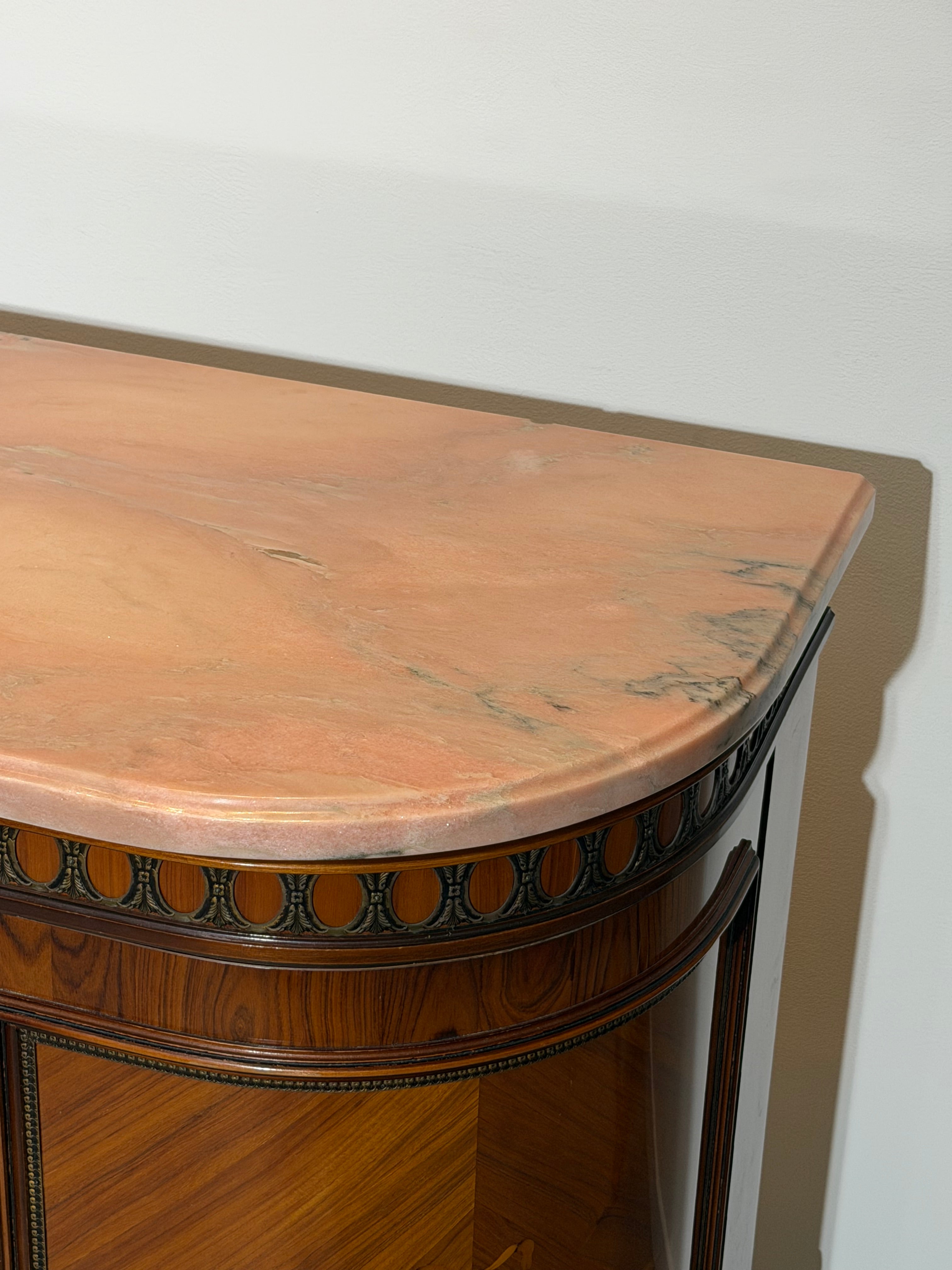 JP Ehalt Louis XVI Style Sideboard with Pink Marble Top