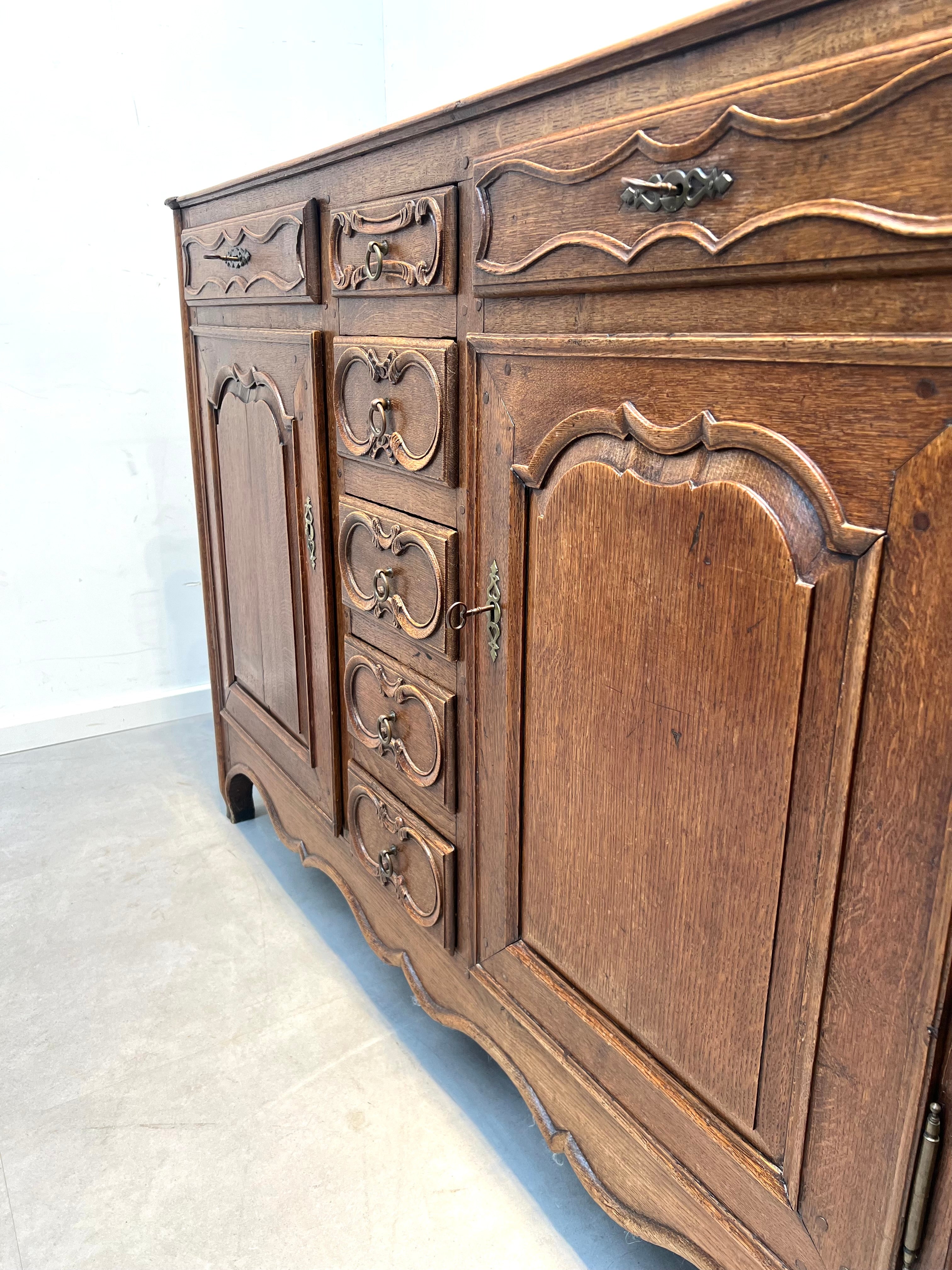 Antique French Rustic Oak Chest of Drawers