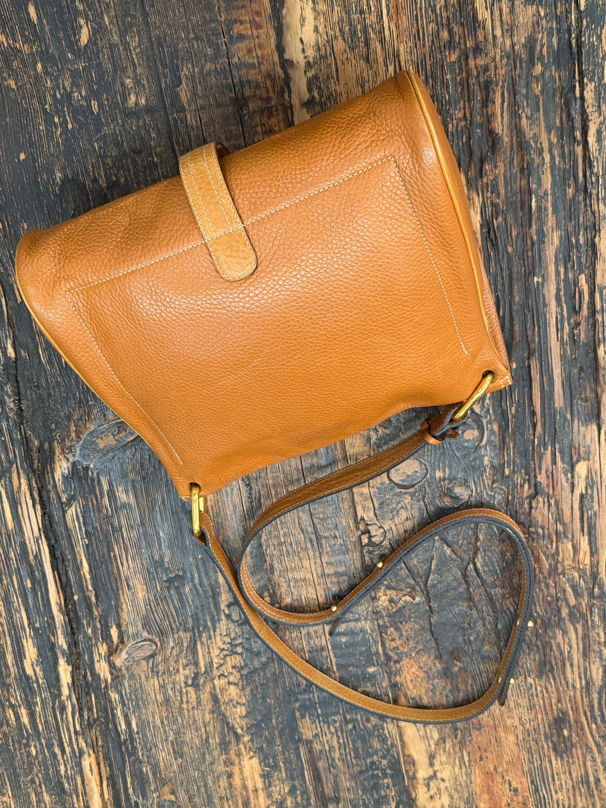 Delvaux Fichu Shoulder Bag – Cognac Leather