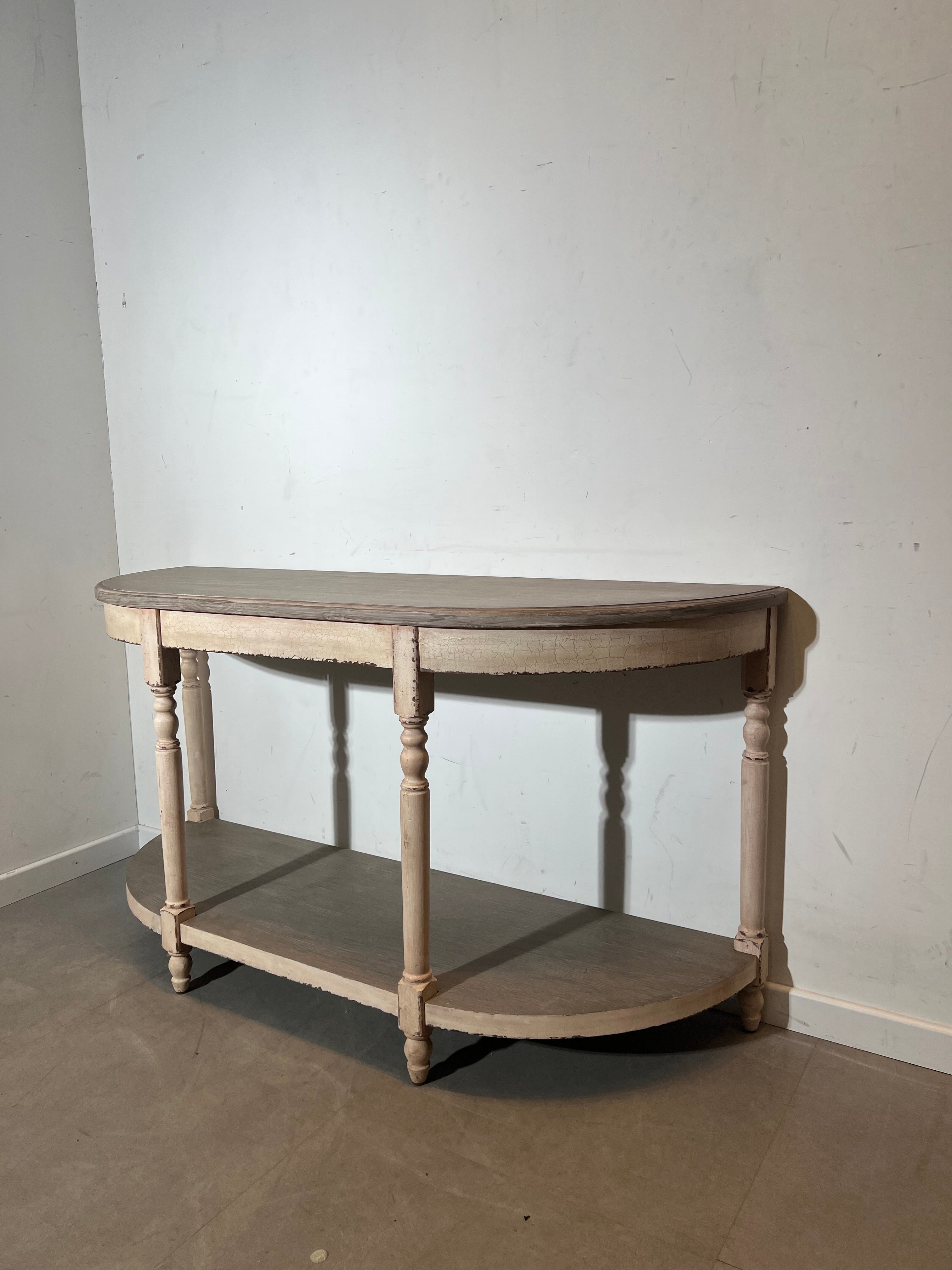 Vintage Half Moon Console Table