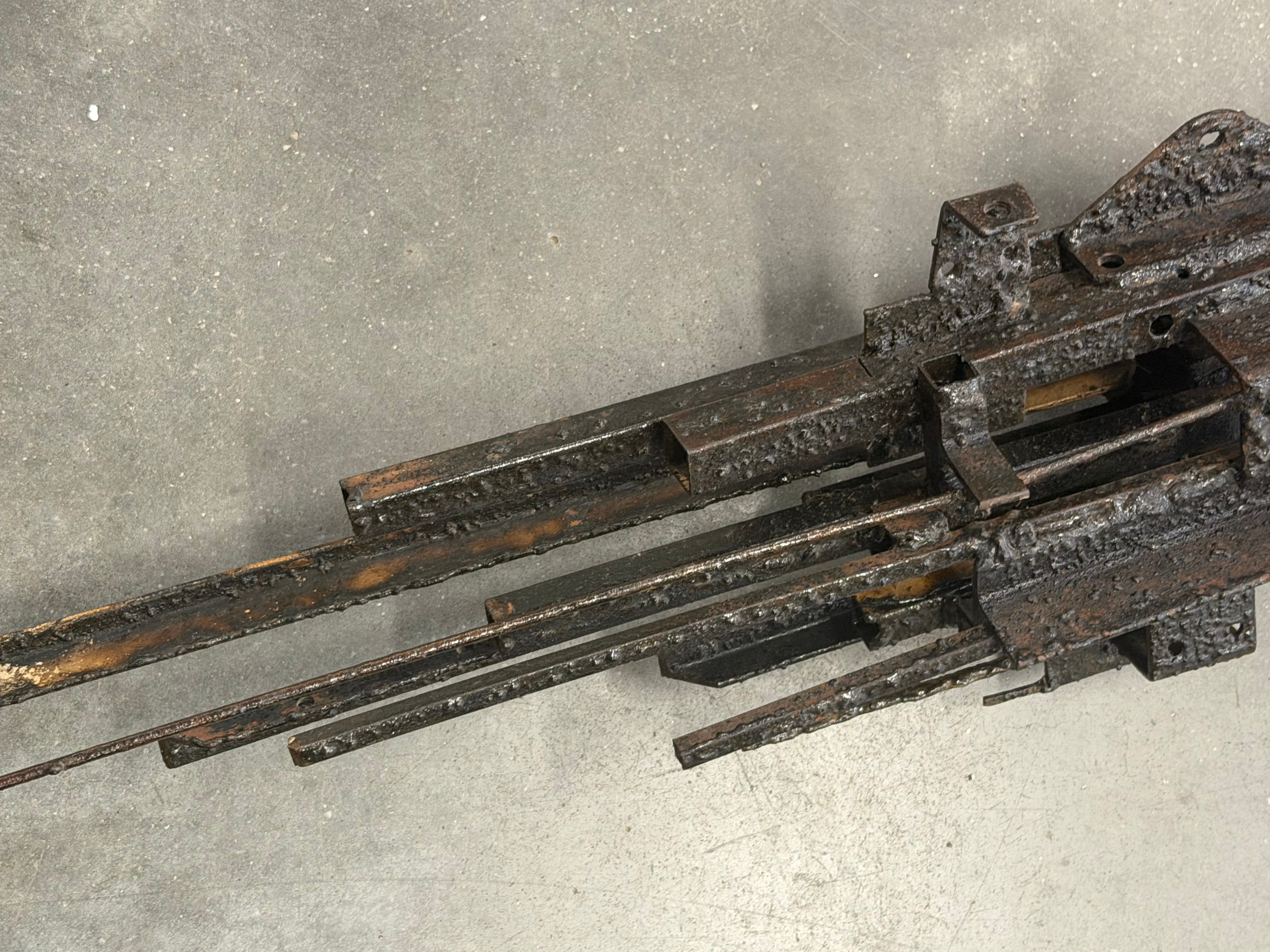 Brutalist Wrought Iron Wall Sculpture