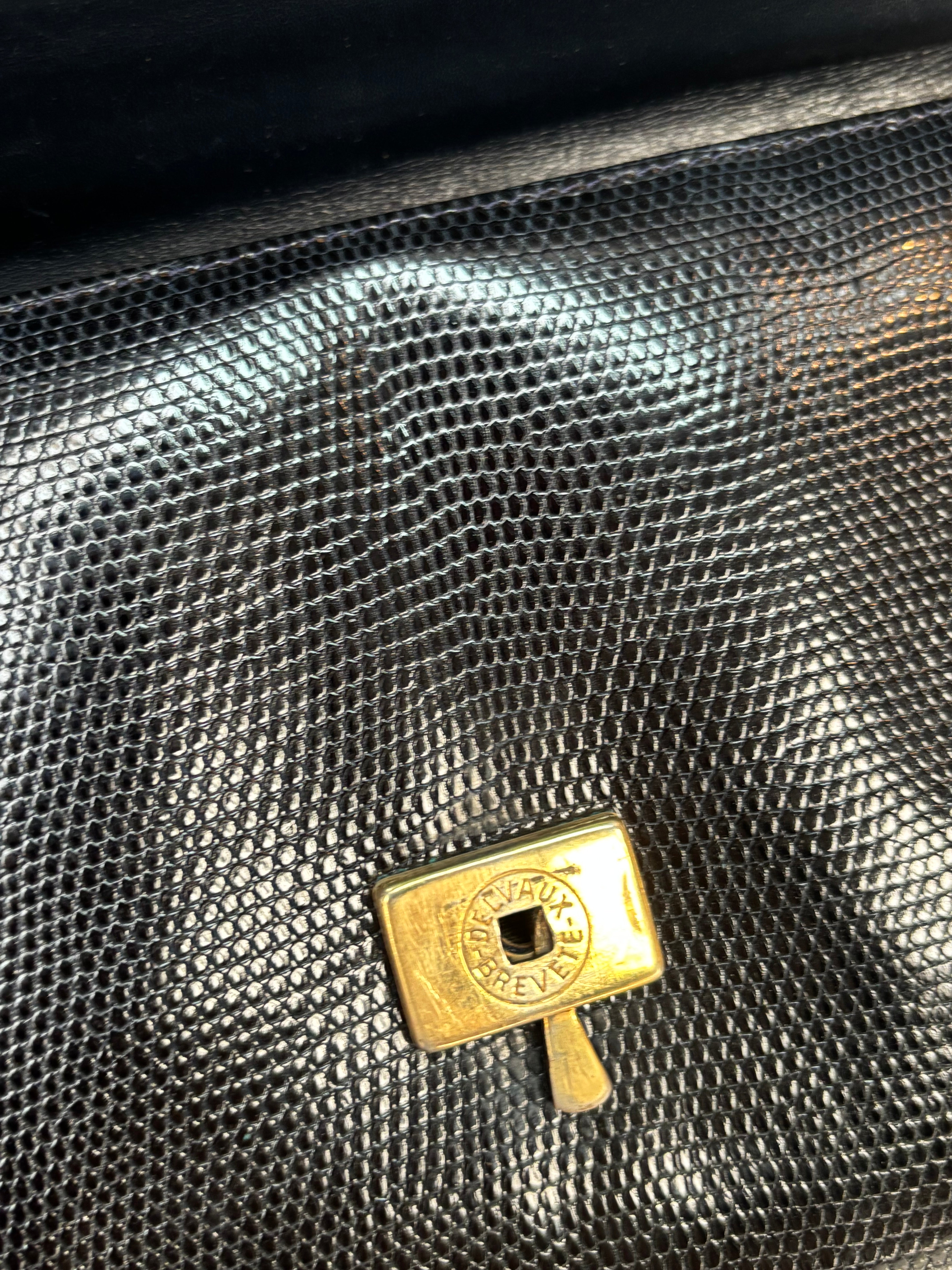 Vintage Delvaux Lézard Noir