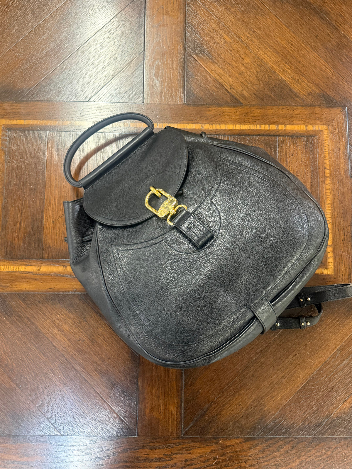 Delvaux Lucifer GM – Black Leather Backpack