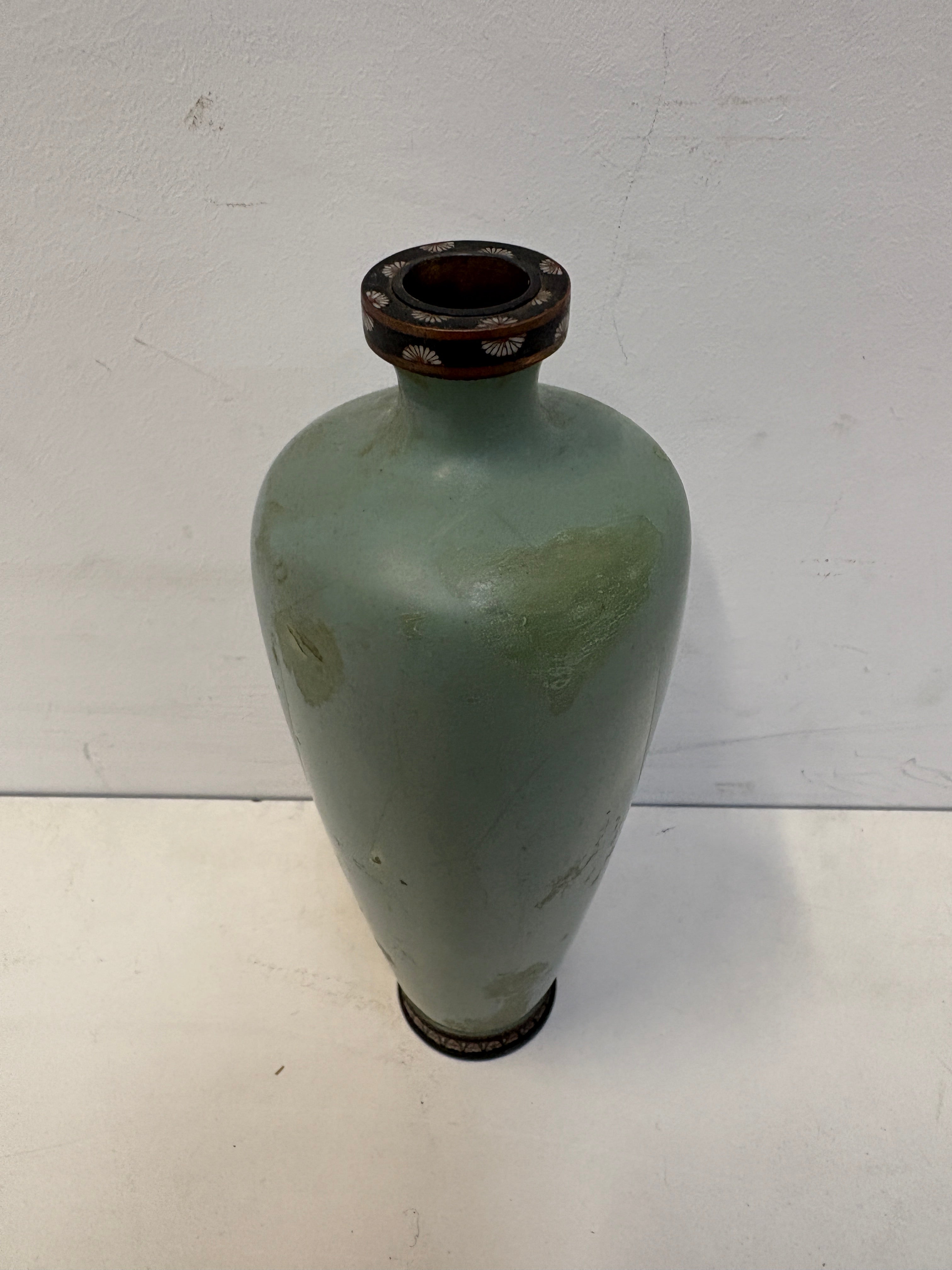 Vase Cloisonné Japonais – Période Meiji – Motif Oiseau – 19 cm