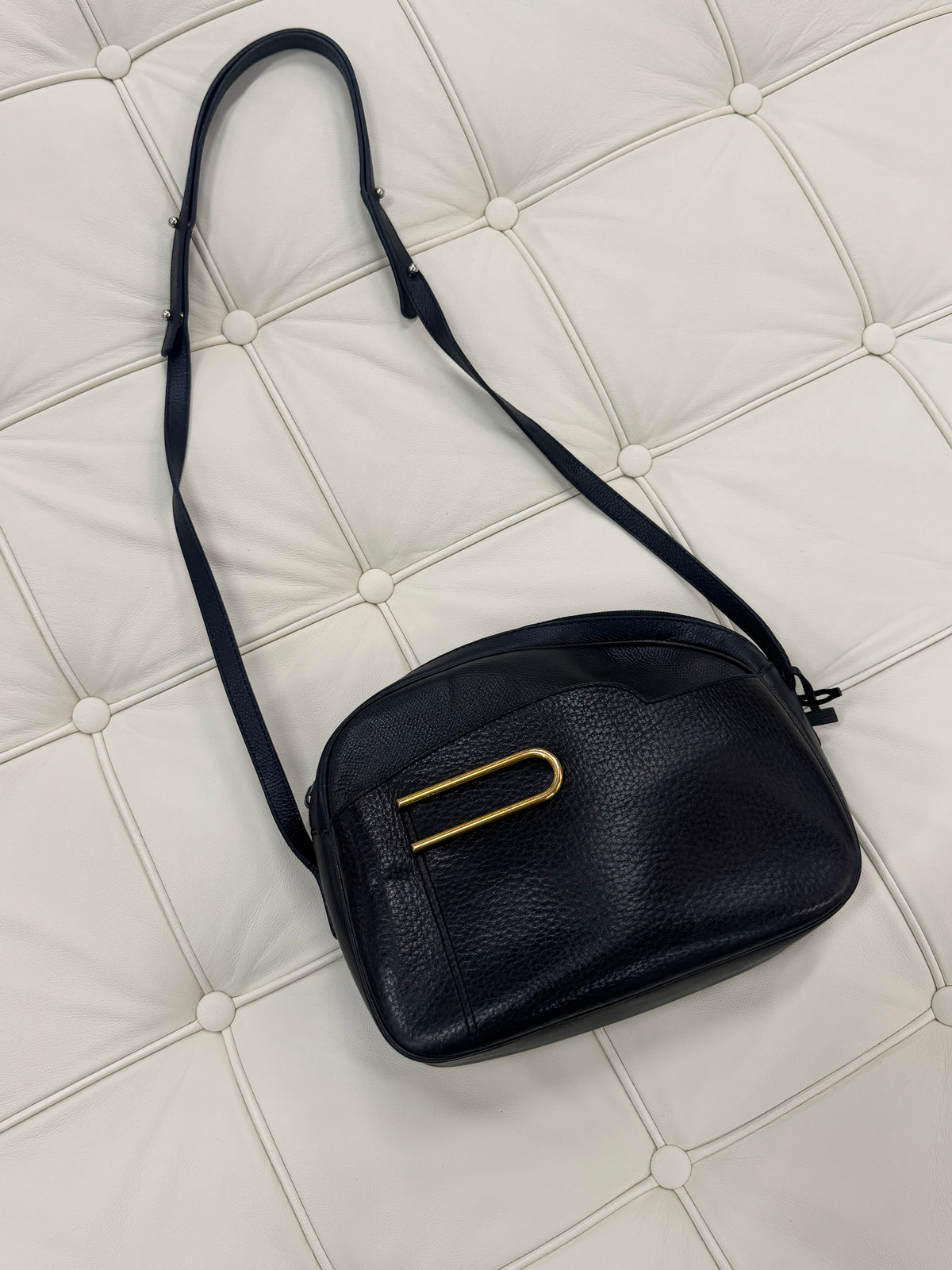 Vintage Delvaux Navy Blue Crossbody Bag