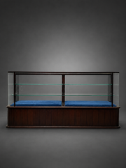 Mahogany Shop Display Cabinet with Sliding Glass Doors