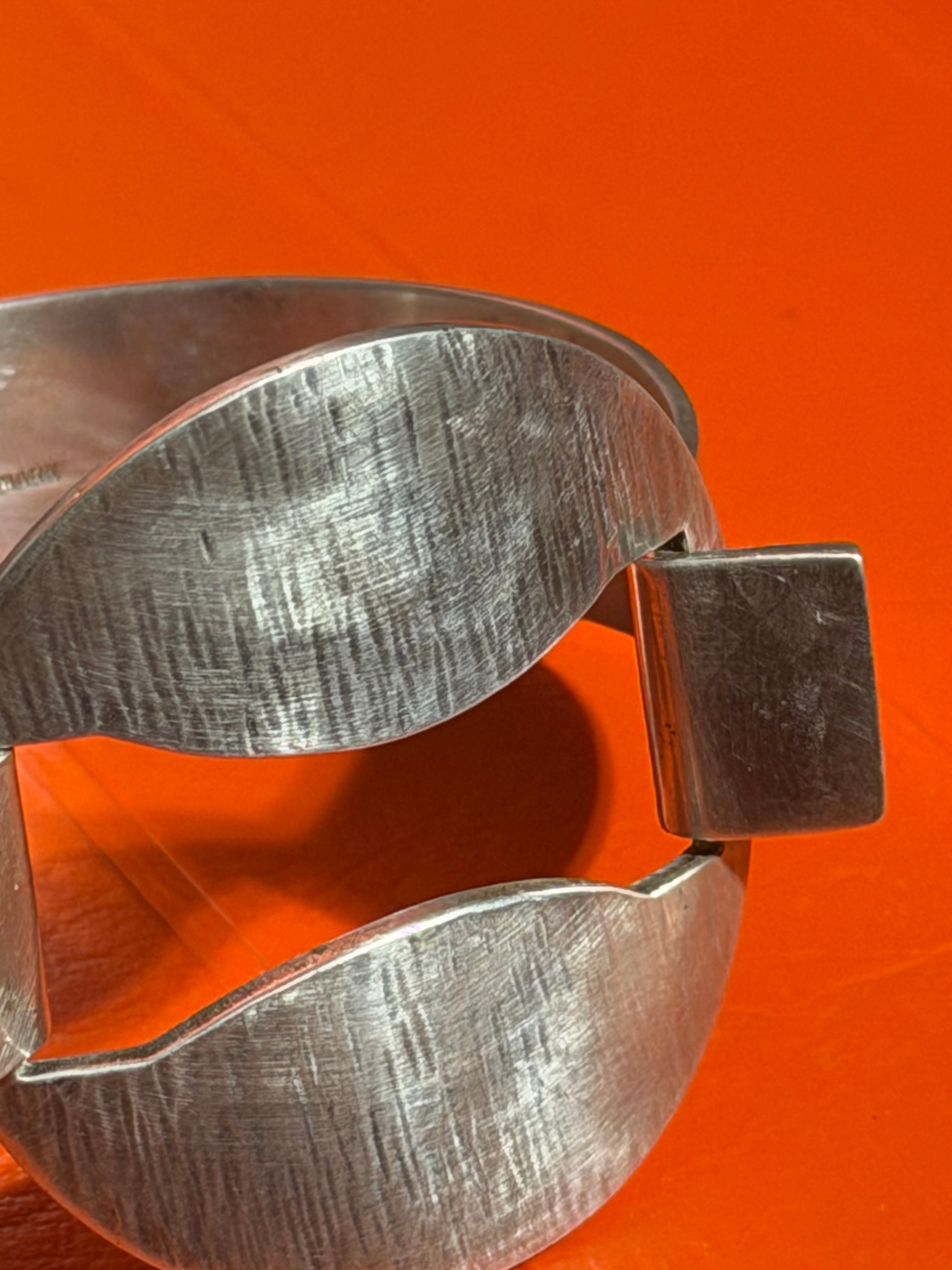 Bent Gabrielsen for Hans Hansen Sterling Silver Cuff Bracelet, Denmark, 1960s