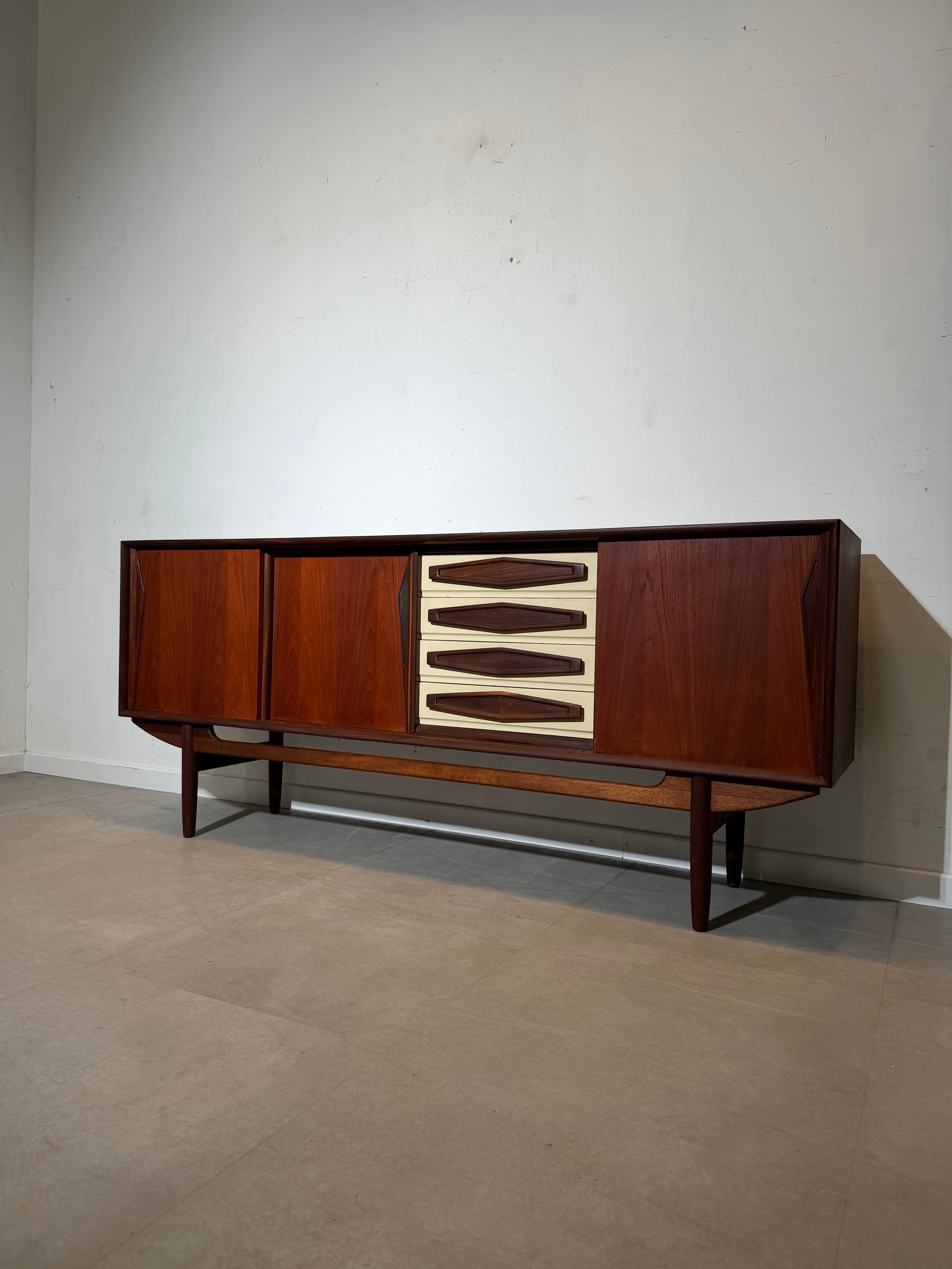 Vintage mid-century sideboard with sculpted handles