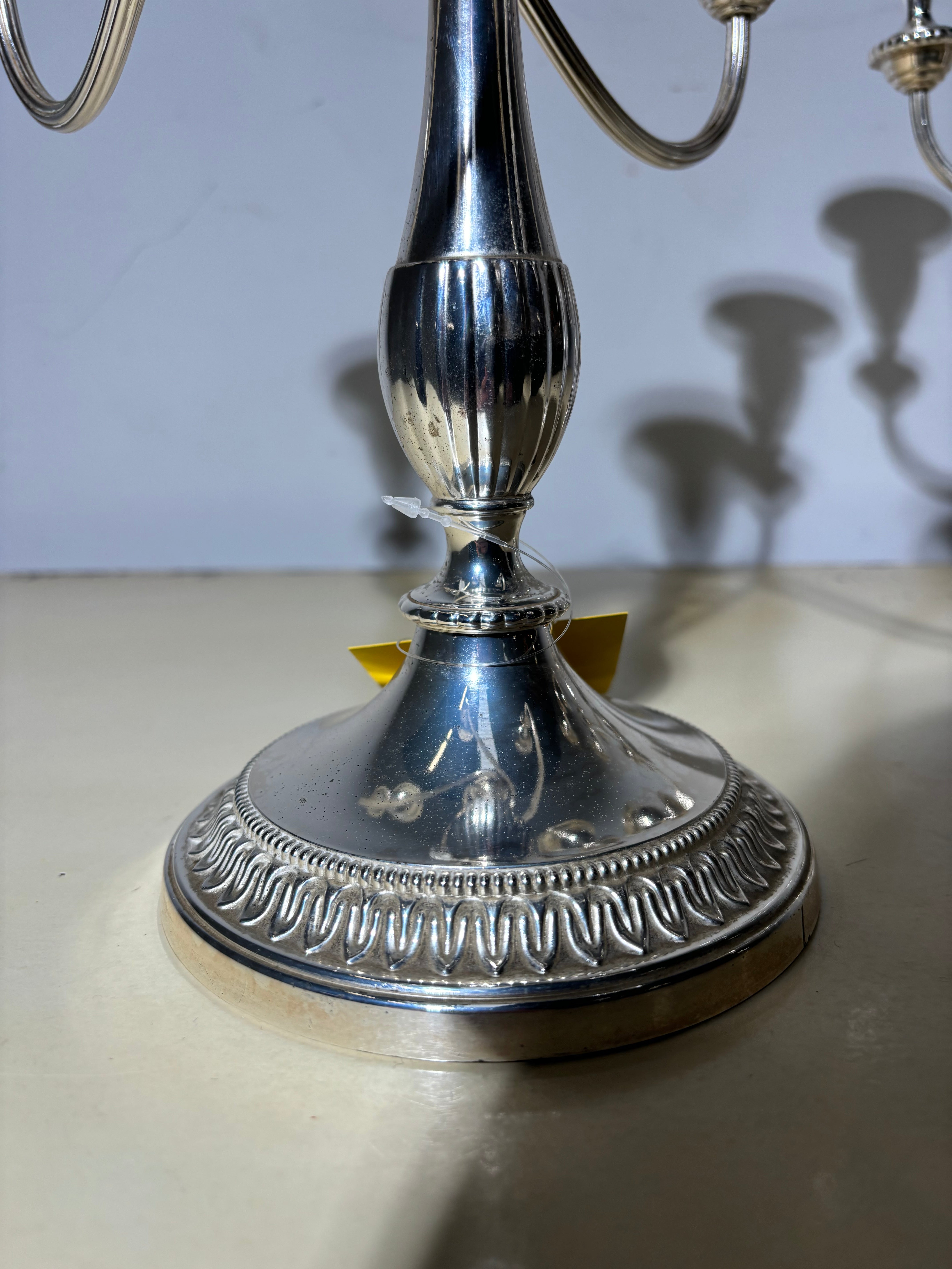 Pair of silver plated candleholders