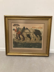 Maurice Langaskens Colored Etching