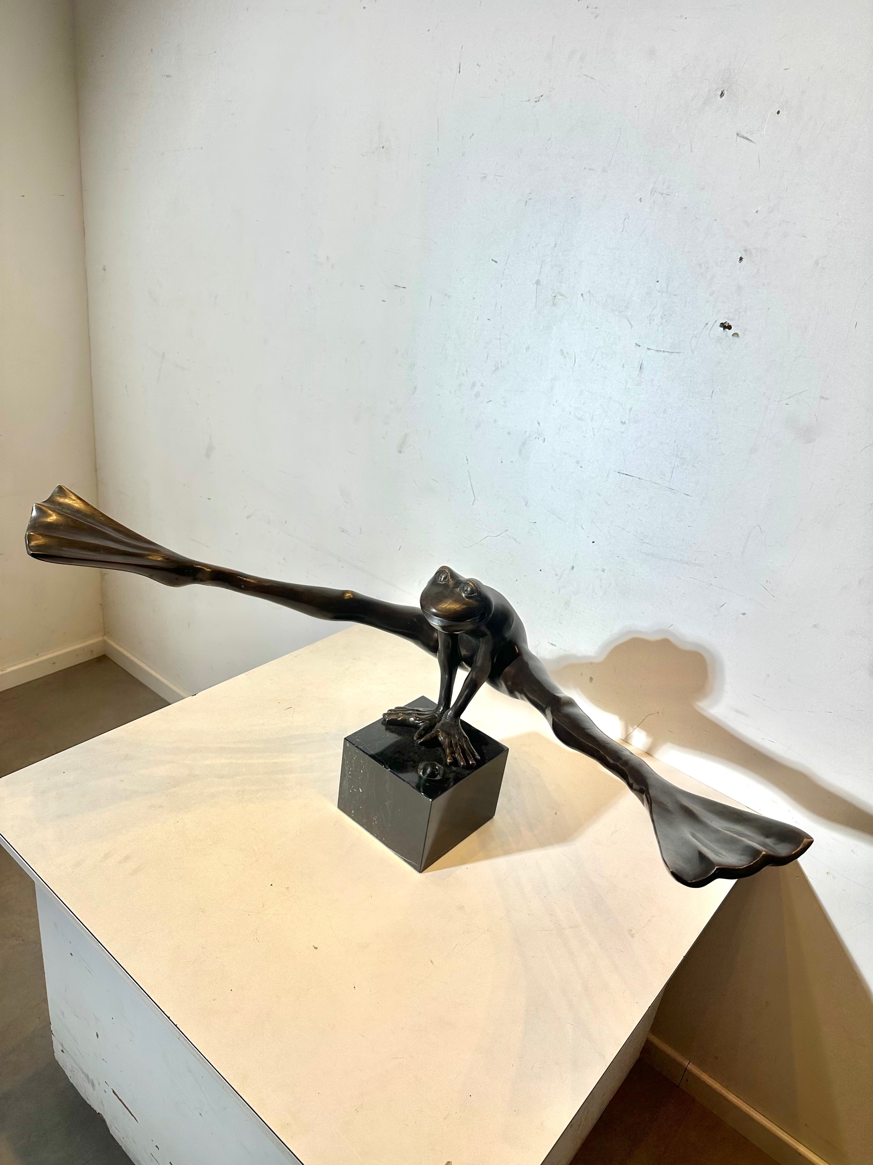 Bronze Frog Sculpture