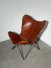 Cognac Leather Butterfly Lounge Chair