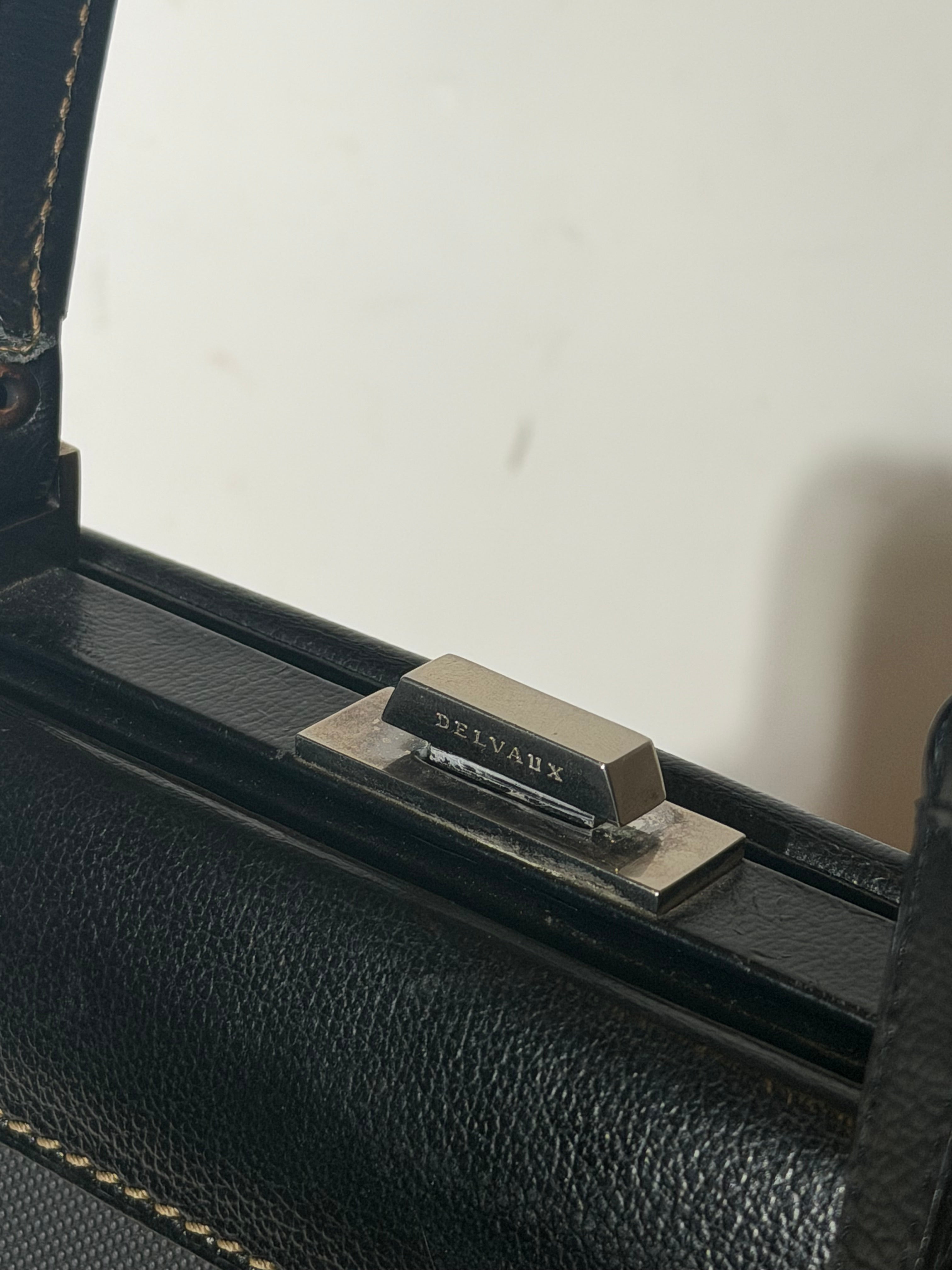 Delvaux Illusion Handbag Black Leather & Interchangeable Canvas Panels