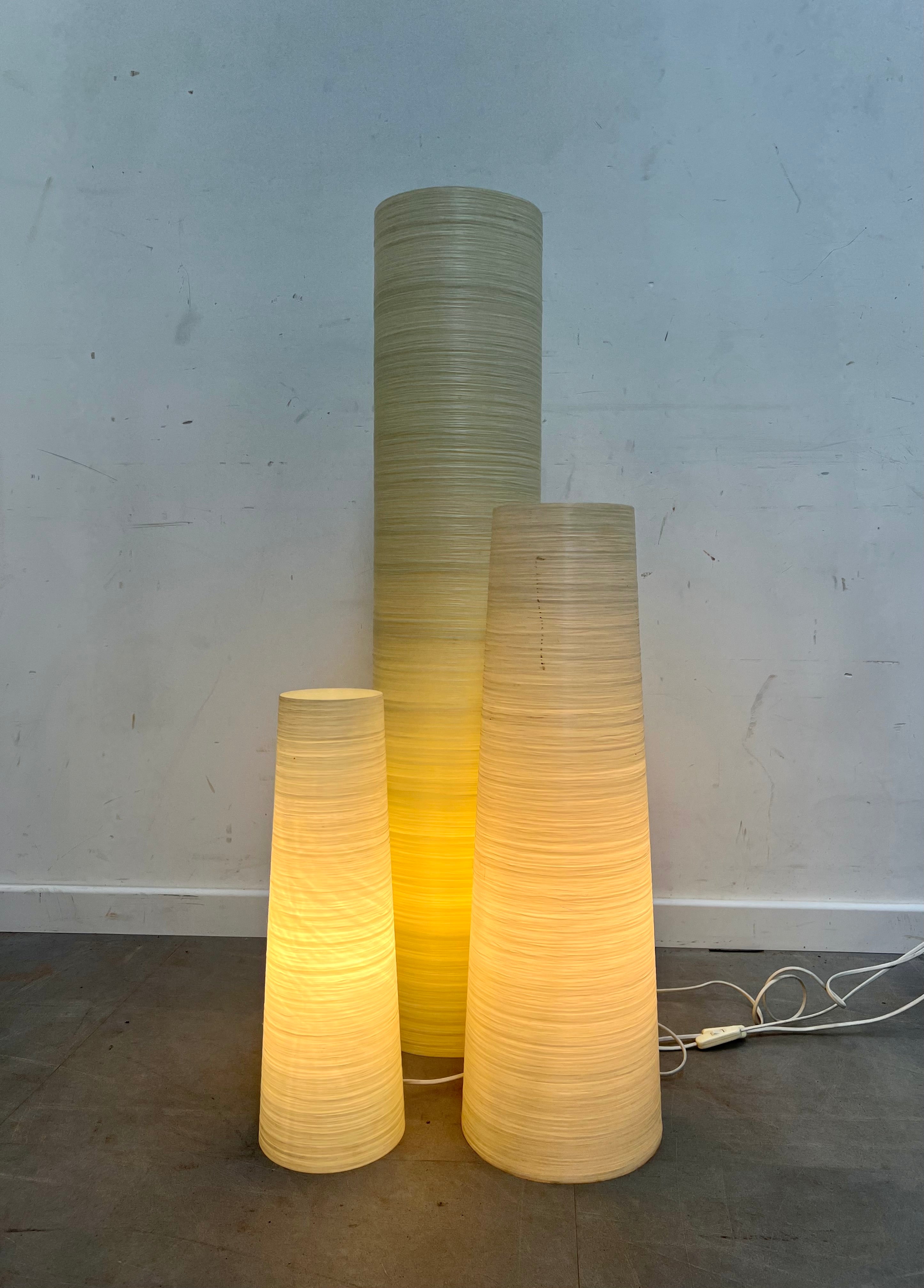 Set of 3 Minimalist Floor Lamps – Sculptural Cone Design