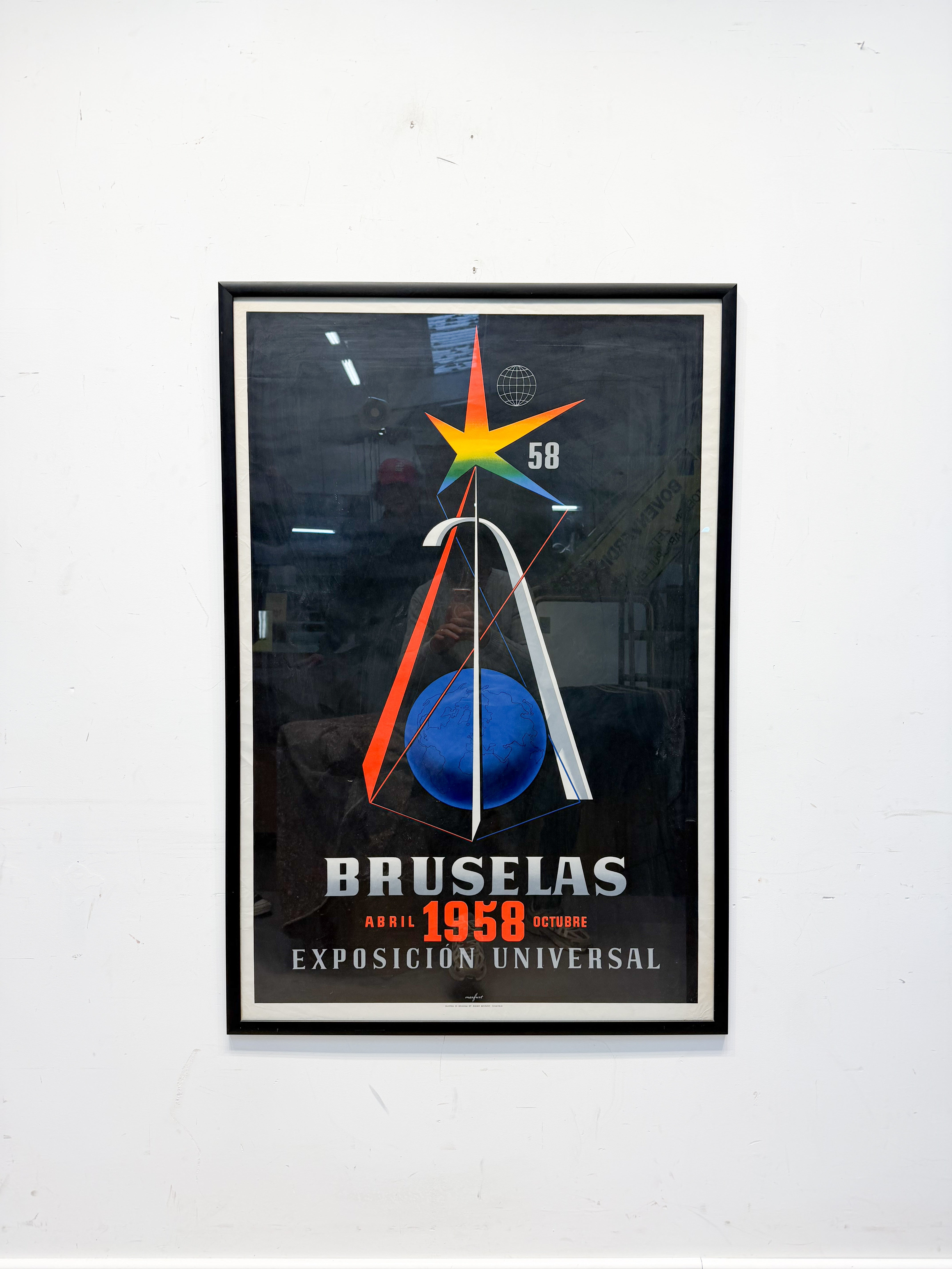 Original 1958 Brussels Expo Poster by Leo Marfurt – “Exposición Universal”