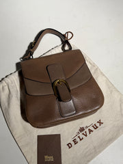 Vintage Delvaux Two-Tone Leather Handbag with Gold Hardware