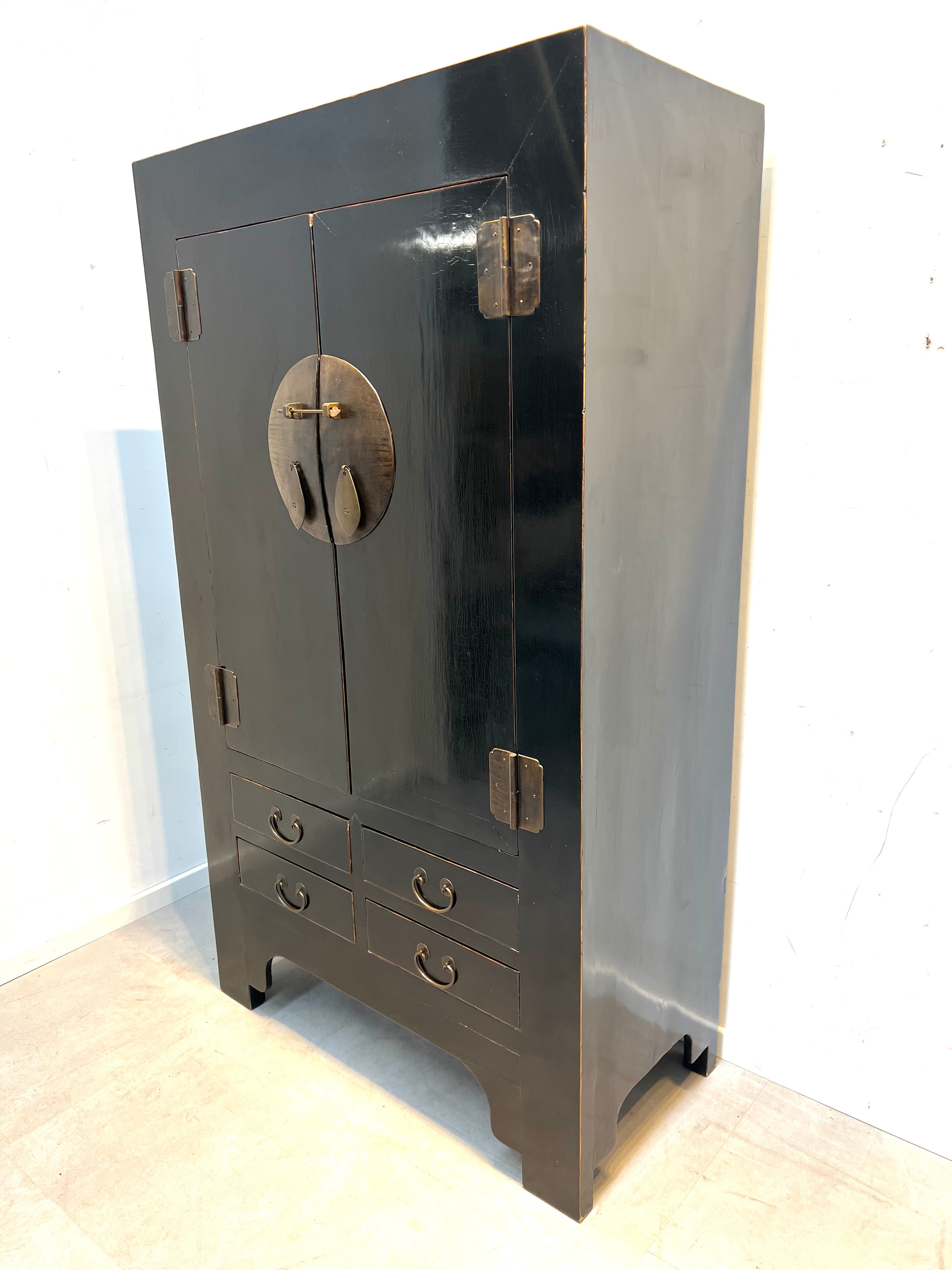 Chinese Black Lacquer Cabinet