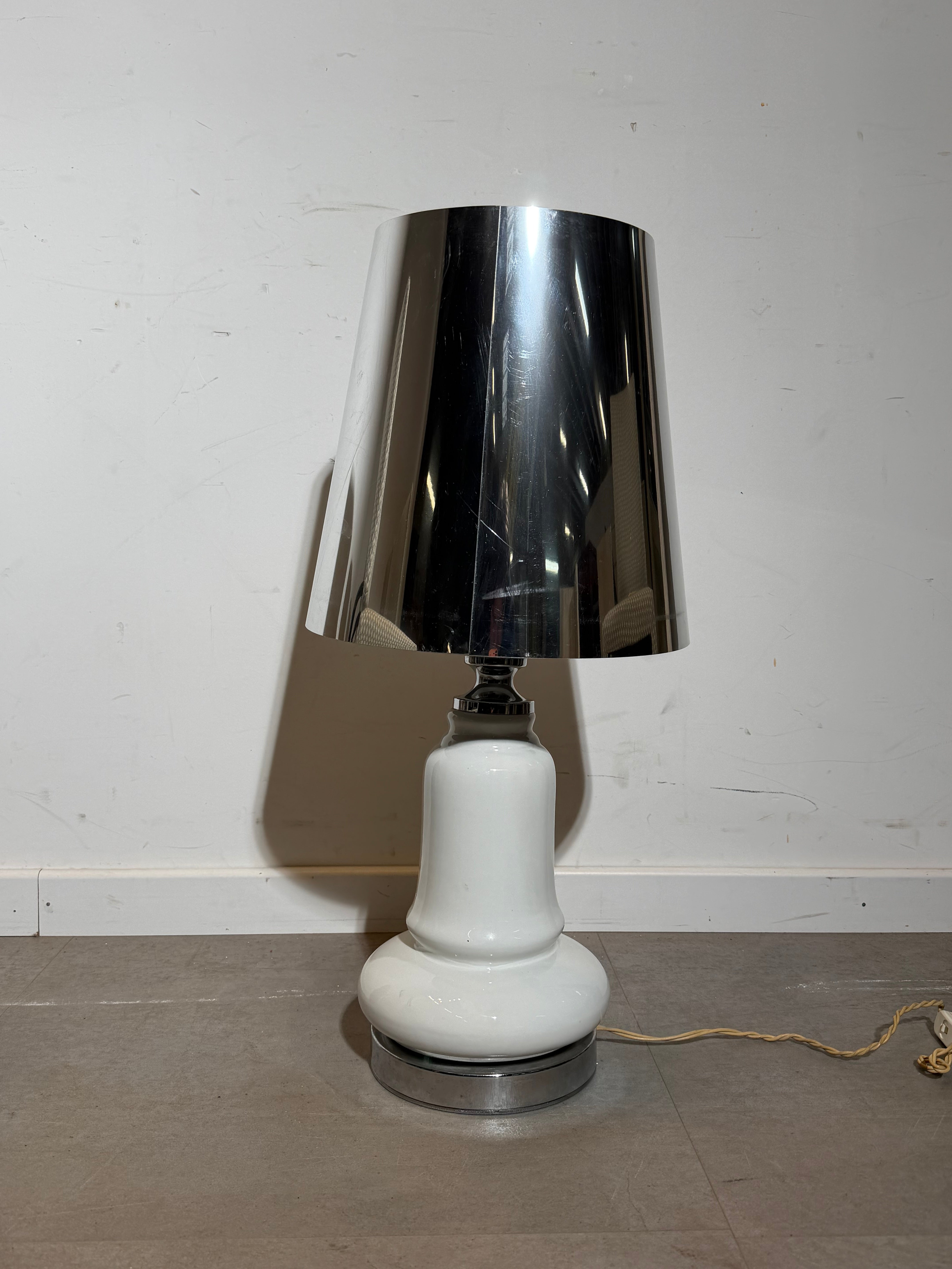 Vintage Table Lamp with Chrome Shade