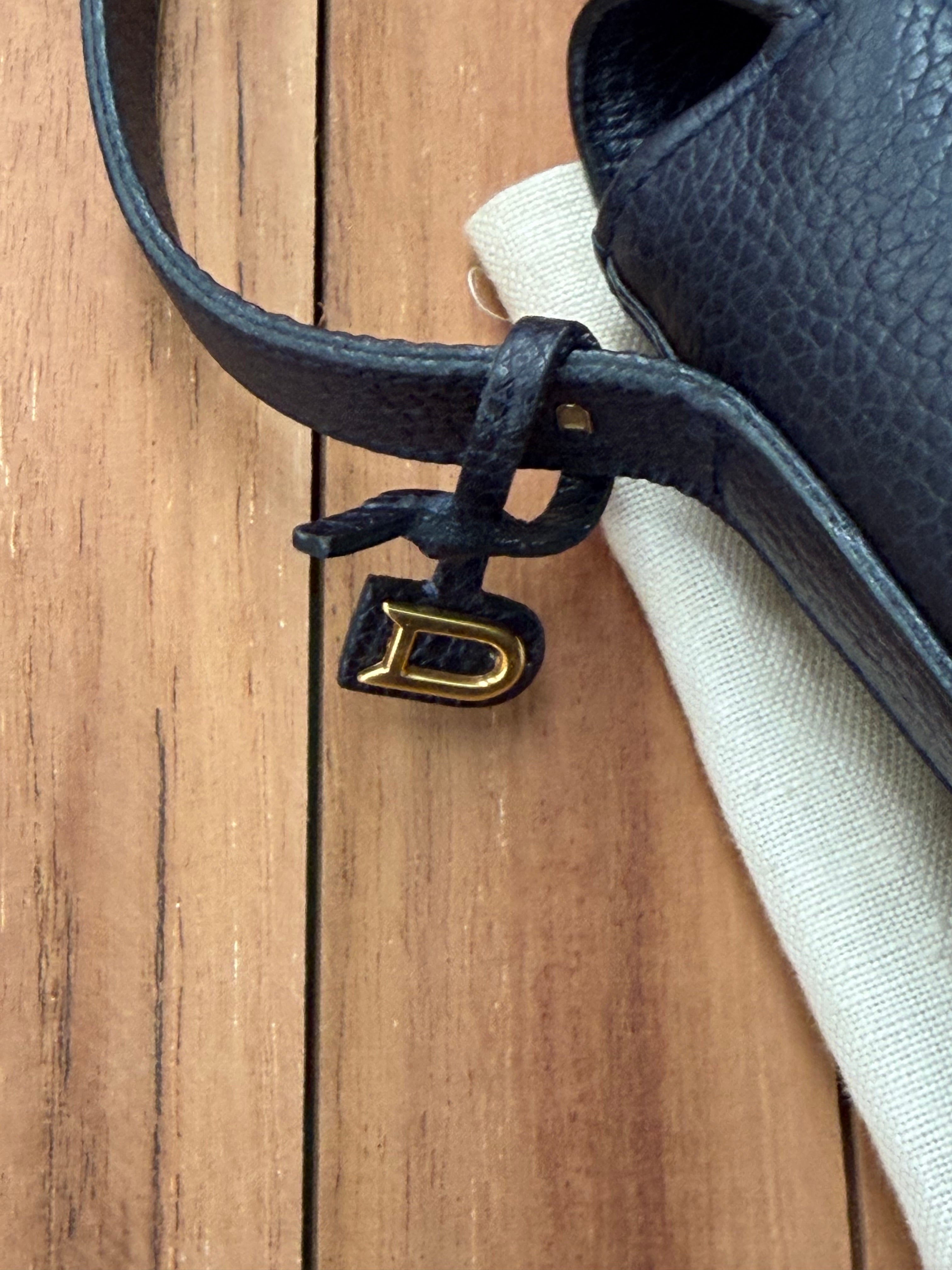 Delvaux “Simoun” Crossbody Bag – Dark Blue Leather