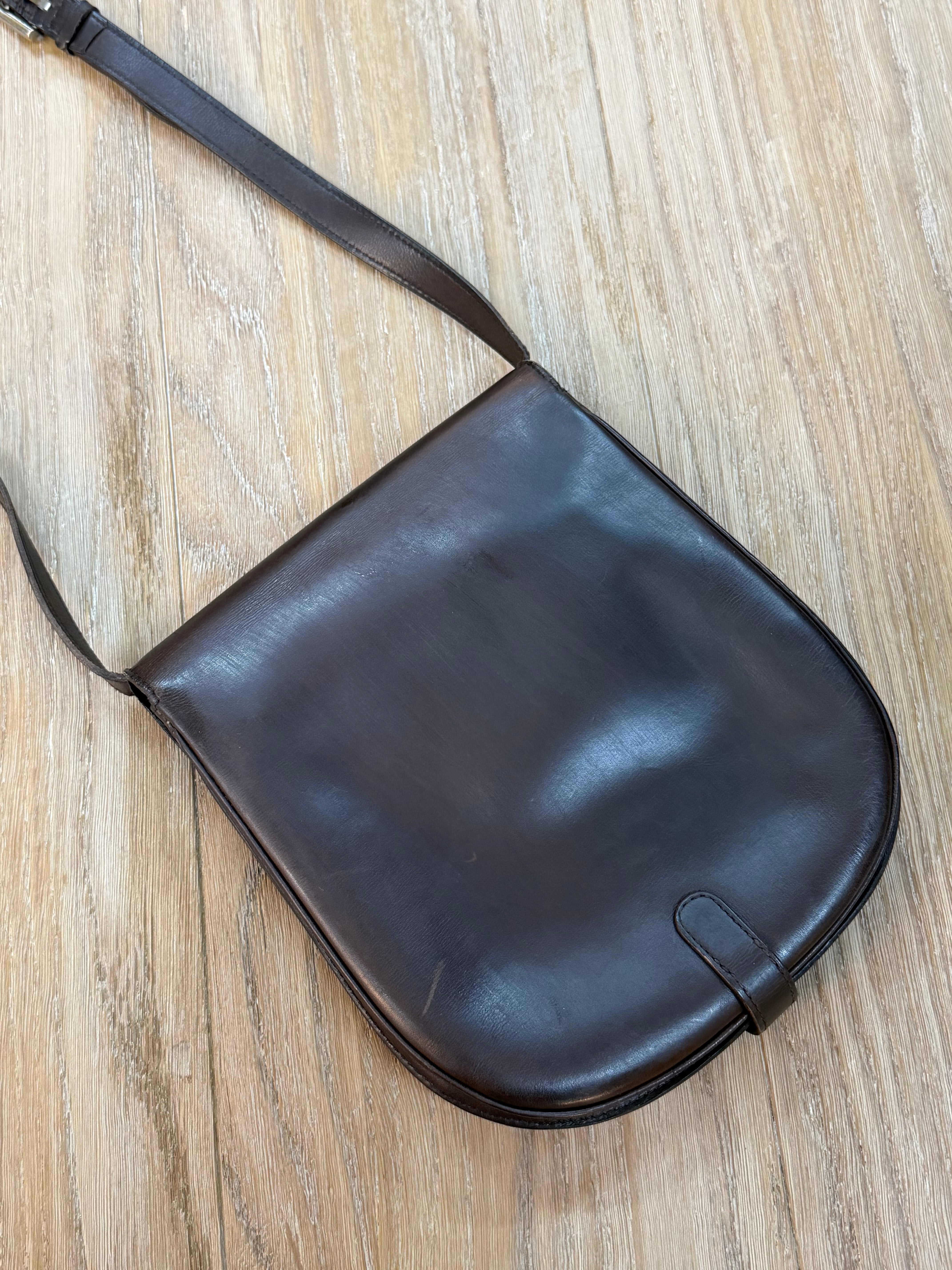 Delvaux Brown Leather Crossbody Bag