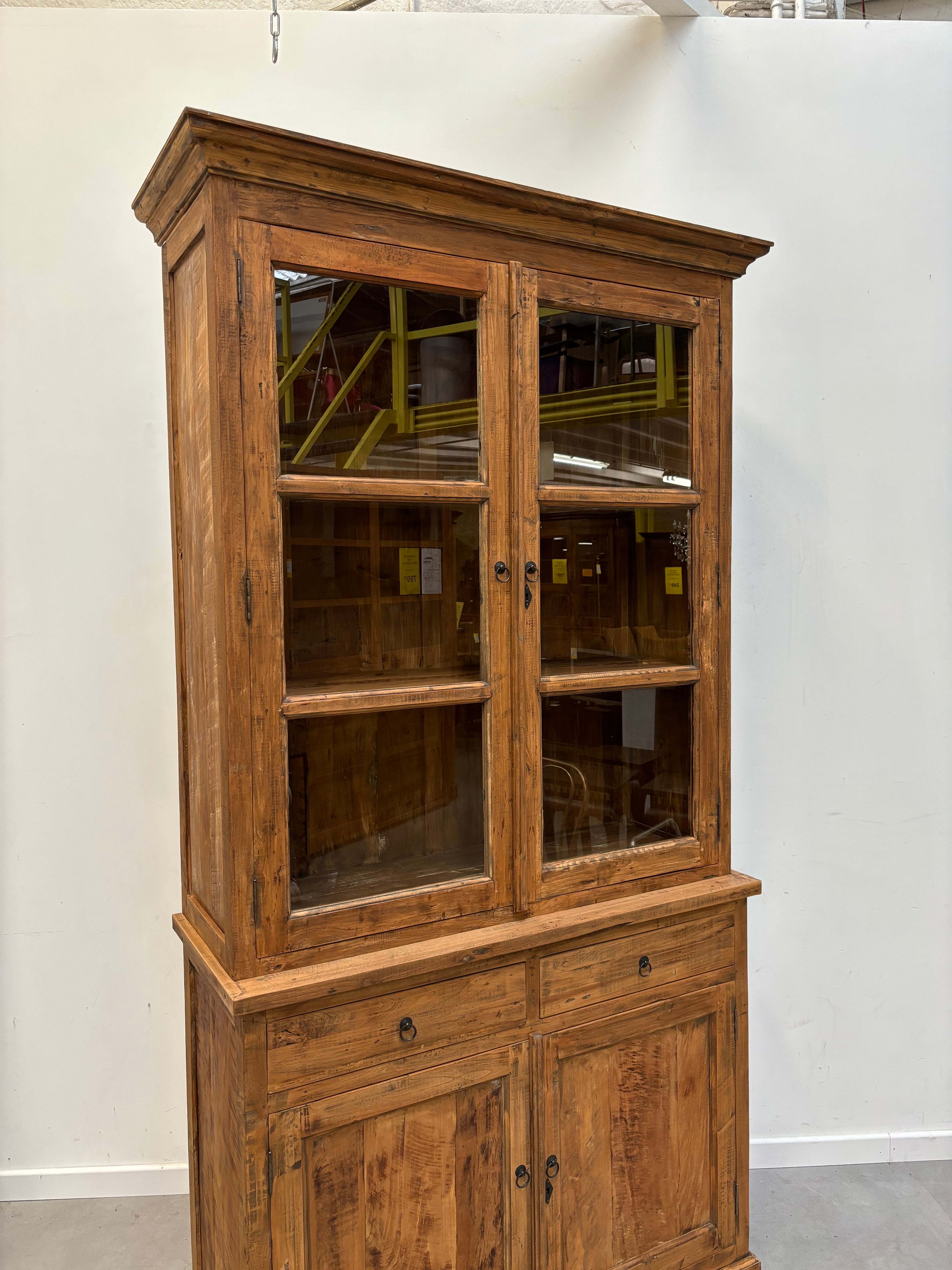 Display cabinet in recycled teakwood