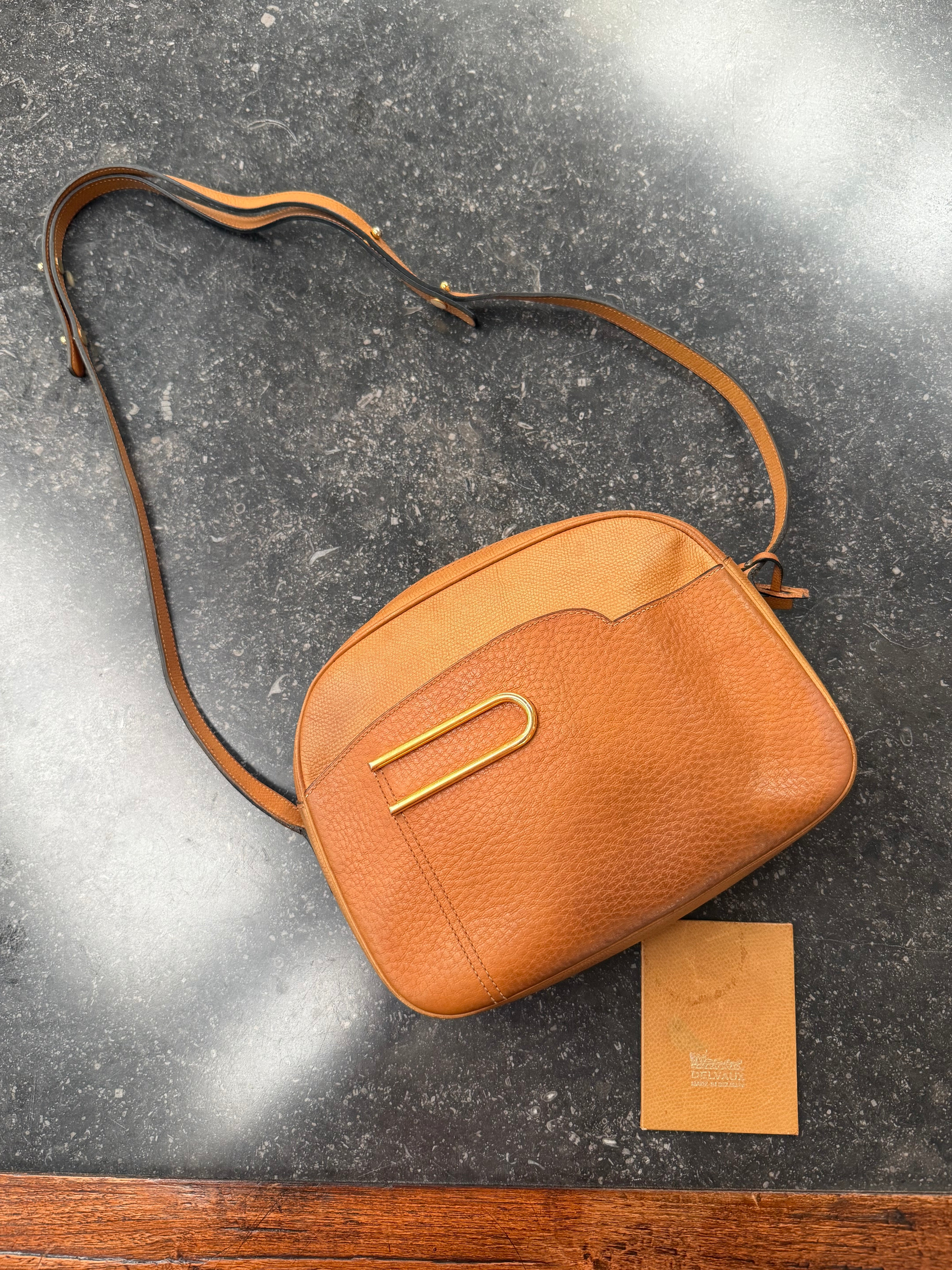 Delvaux Cognac Crossbody