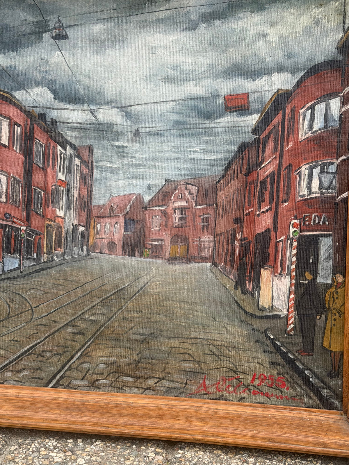 Diestsesteenweg, Leuven – Signed Oil on Canvas, 1955