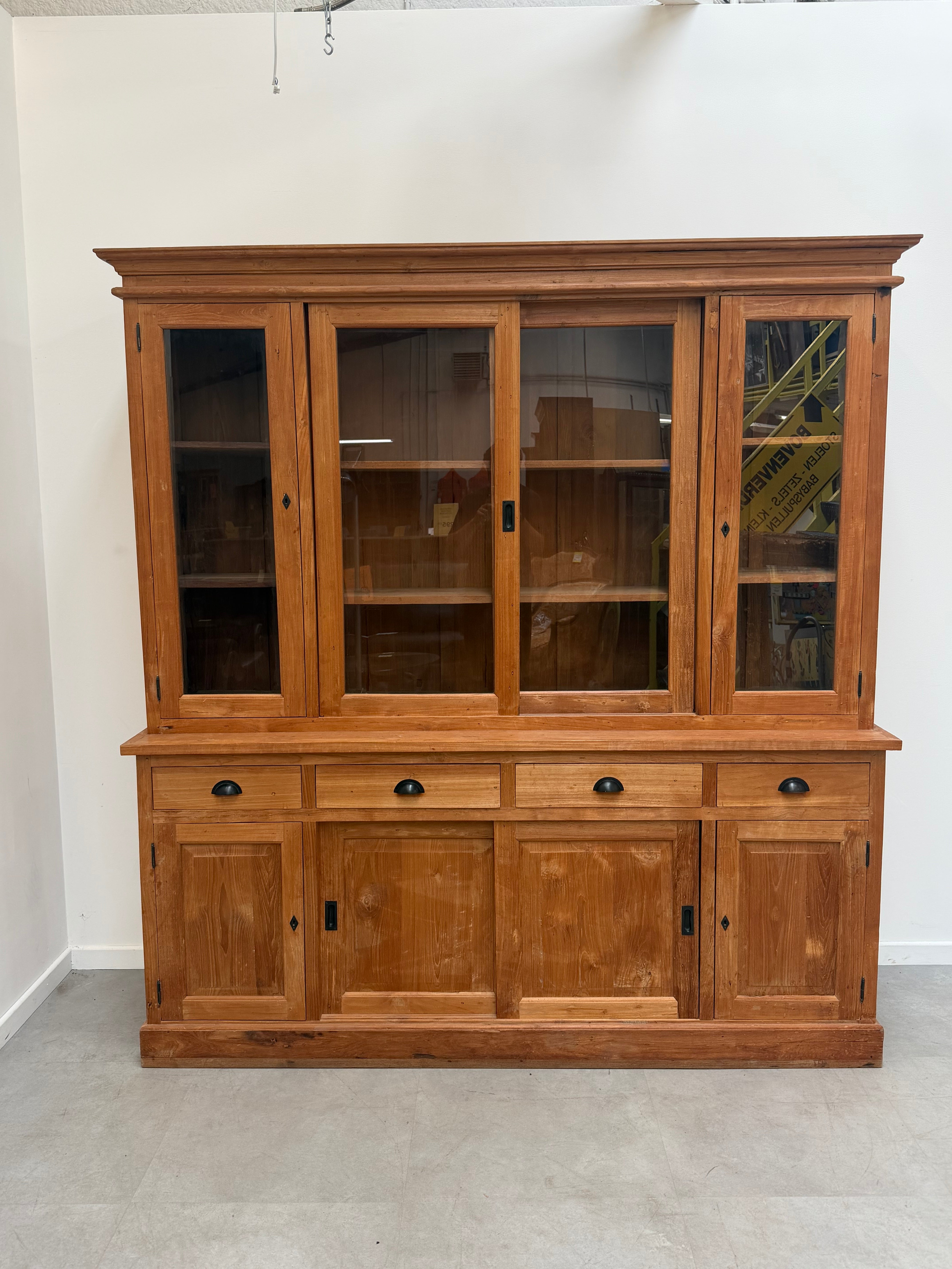 Large Solid Teak Display Cabinet / Hutch – 220 cm