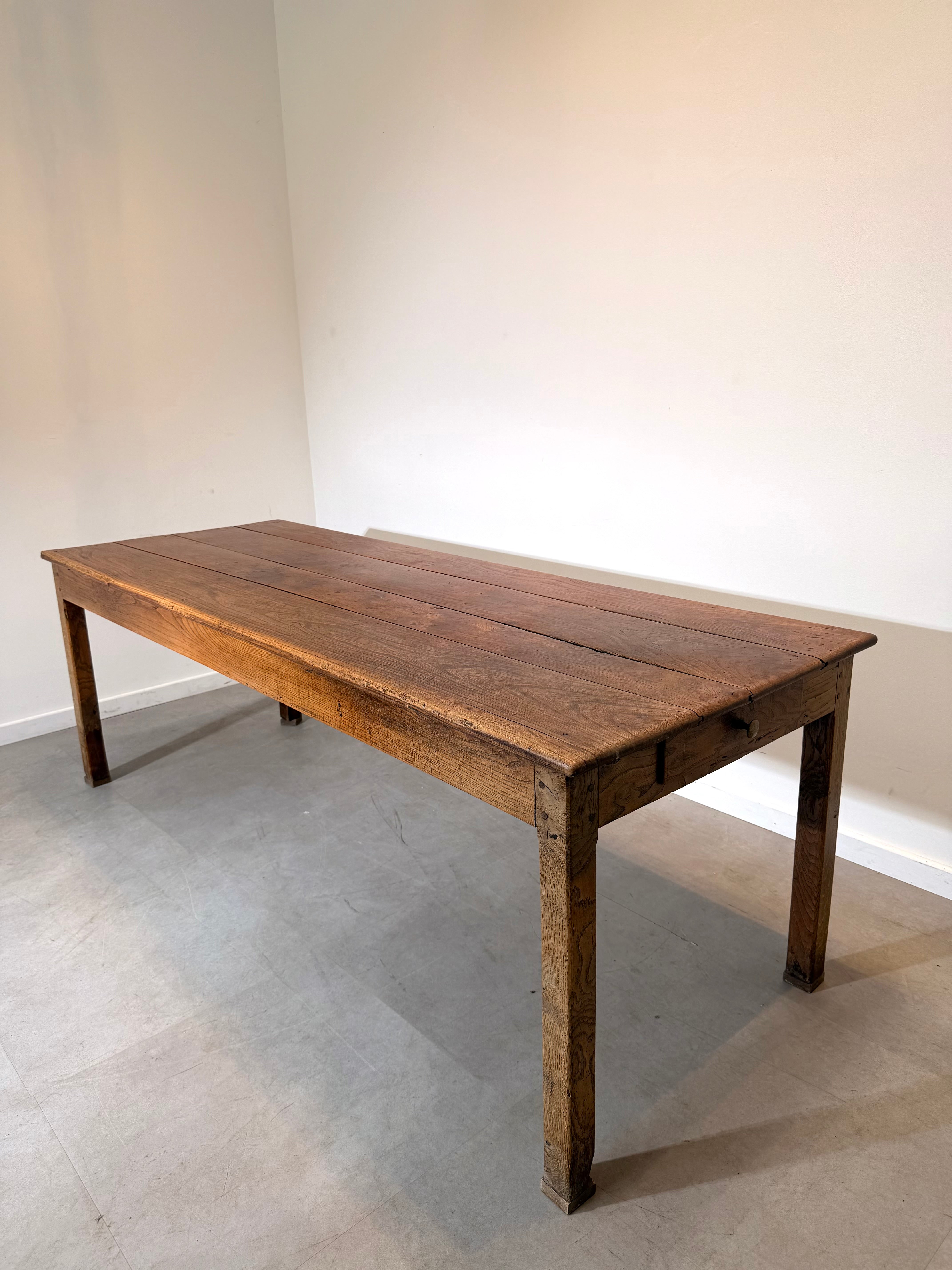 Antique Solid Oak Farmhouse Dining Table