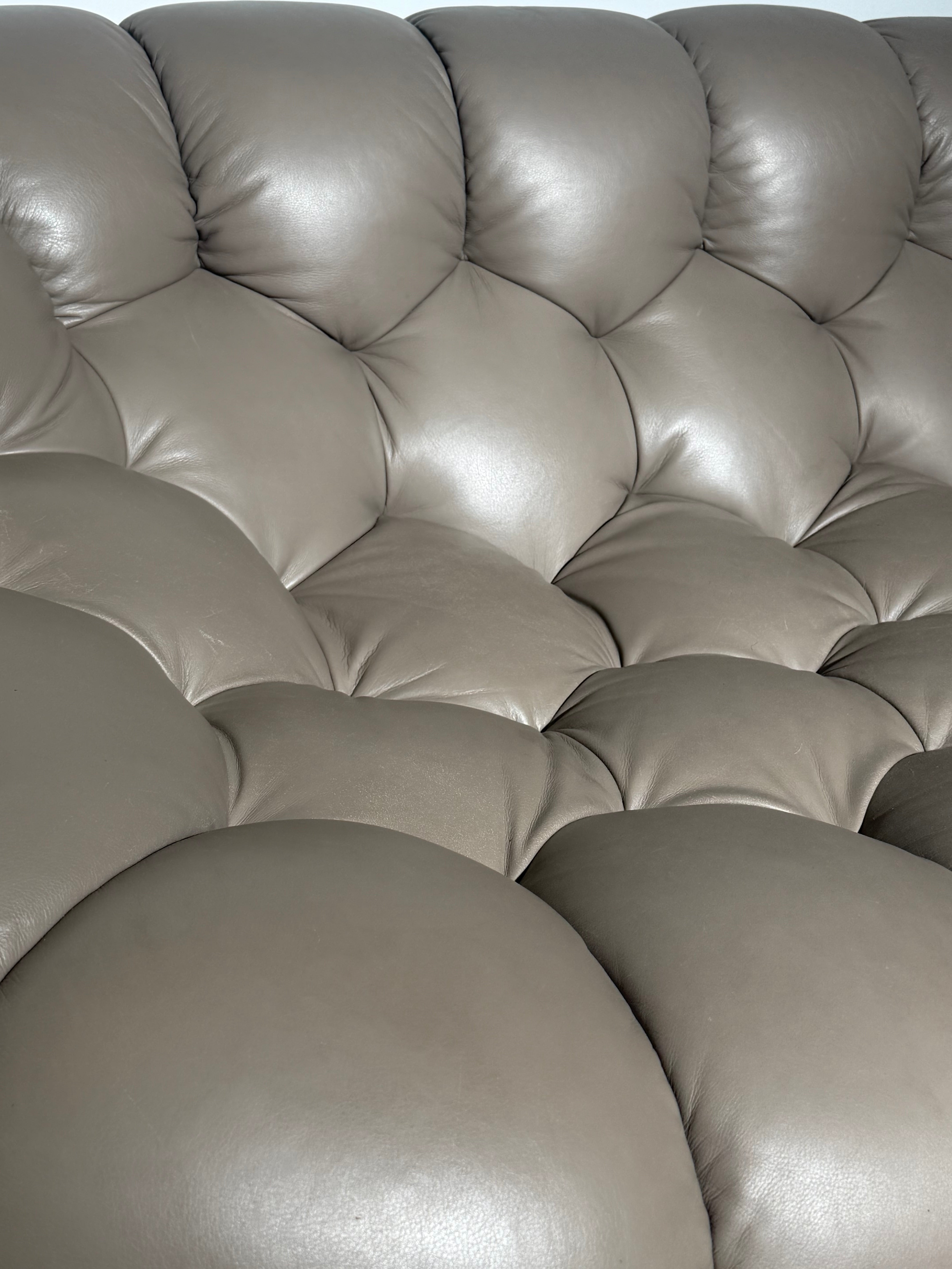 Roche Bobois Bubble Sofa – Limited Edition Taupe Leather by Sacha Lakic