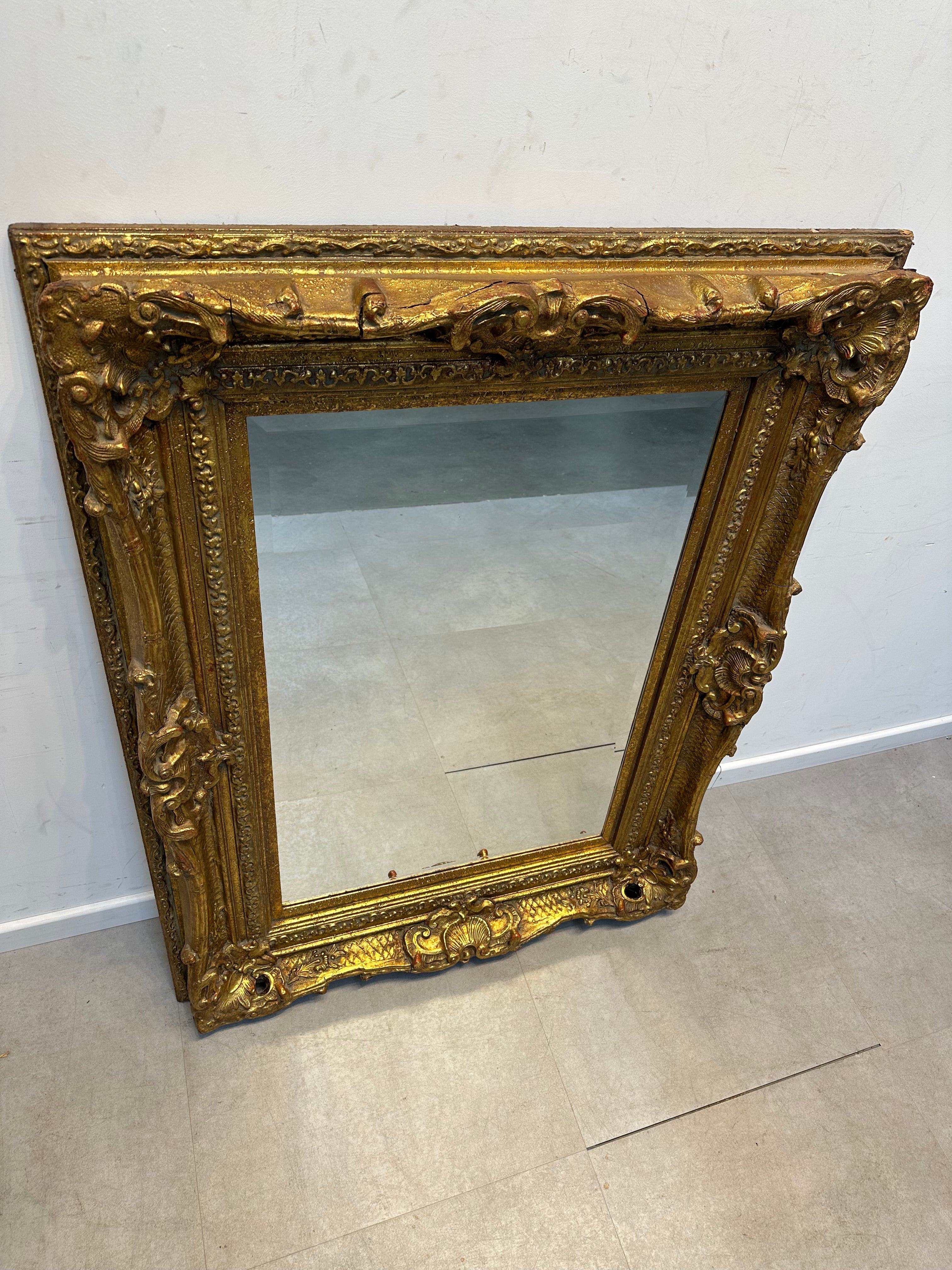 Antieke vergulde spiegel