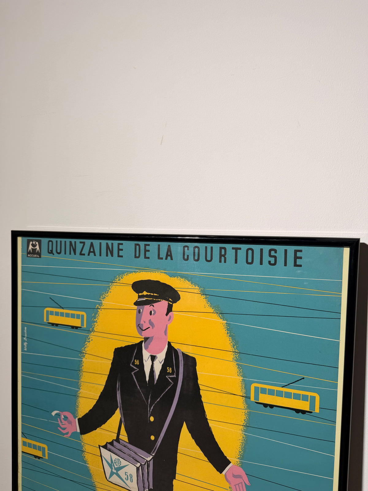 Original 1958 Expo 58 “Quinzaine de la Courtoisie” Brussels Public Transport Poster