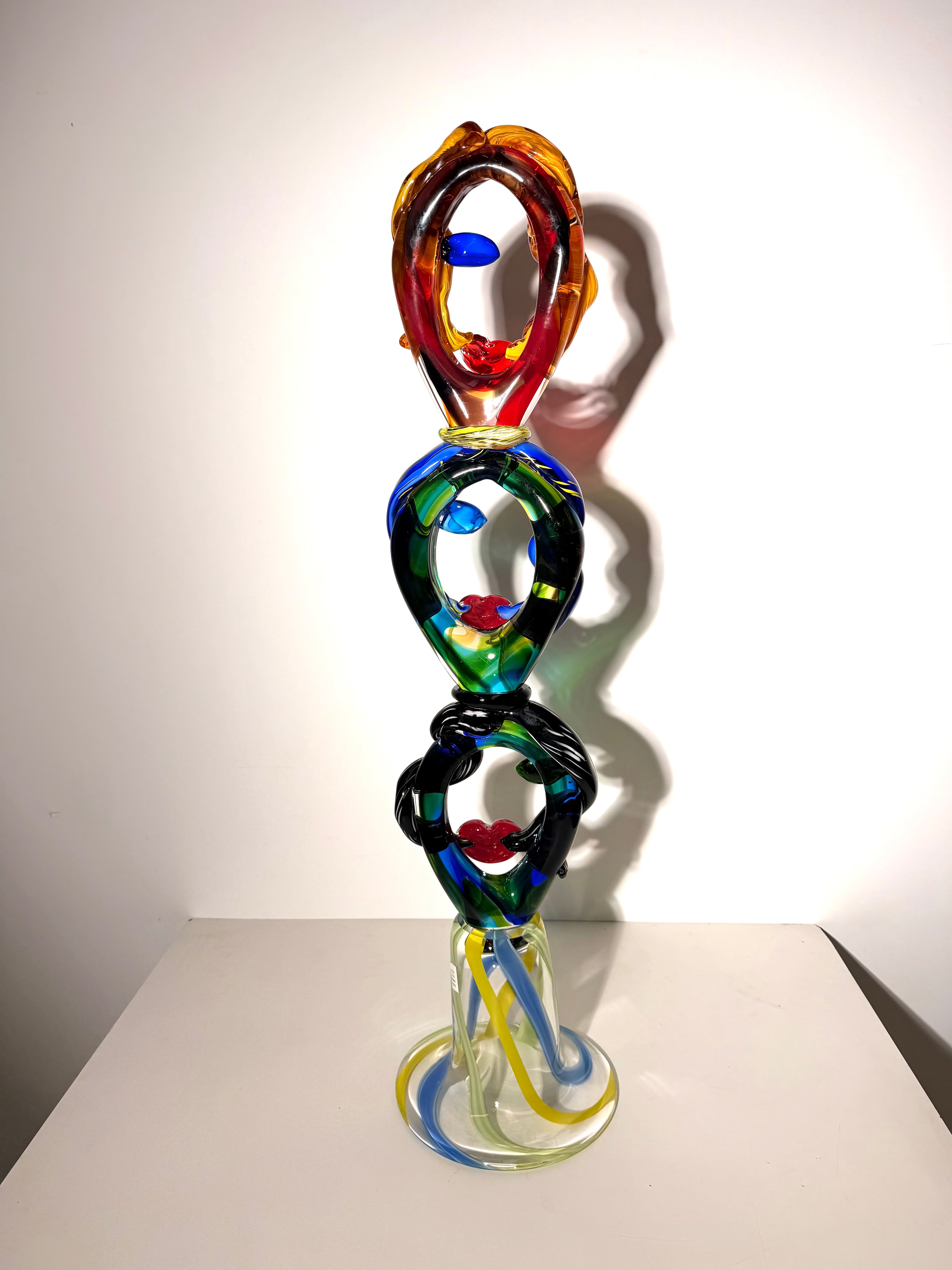 Murano Style Art Glass Totem Sculpture