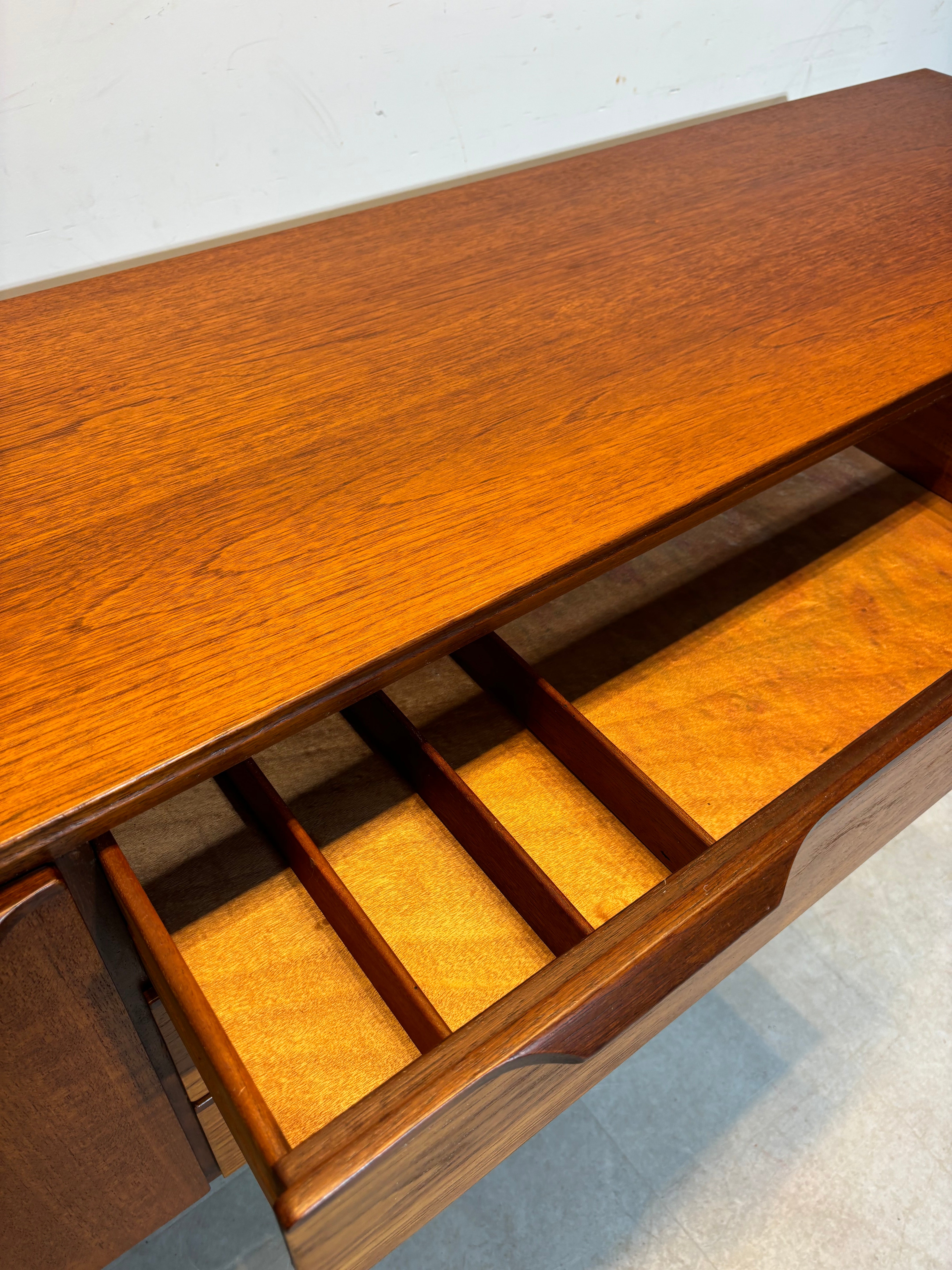 Vintage teak sideboard with rosewood handles