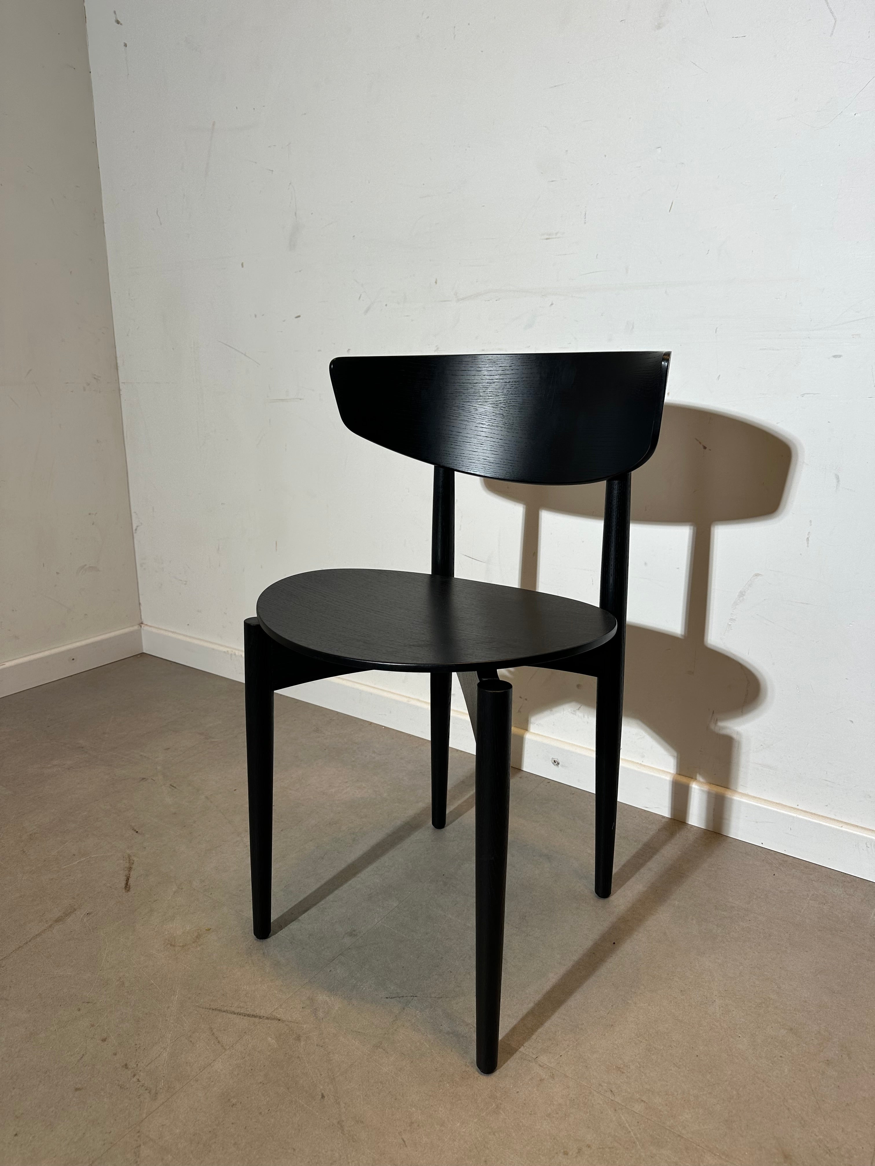 Ferm Living – Set of Six Black Wooden Dining Chairs