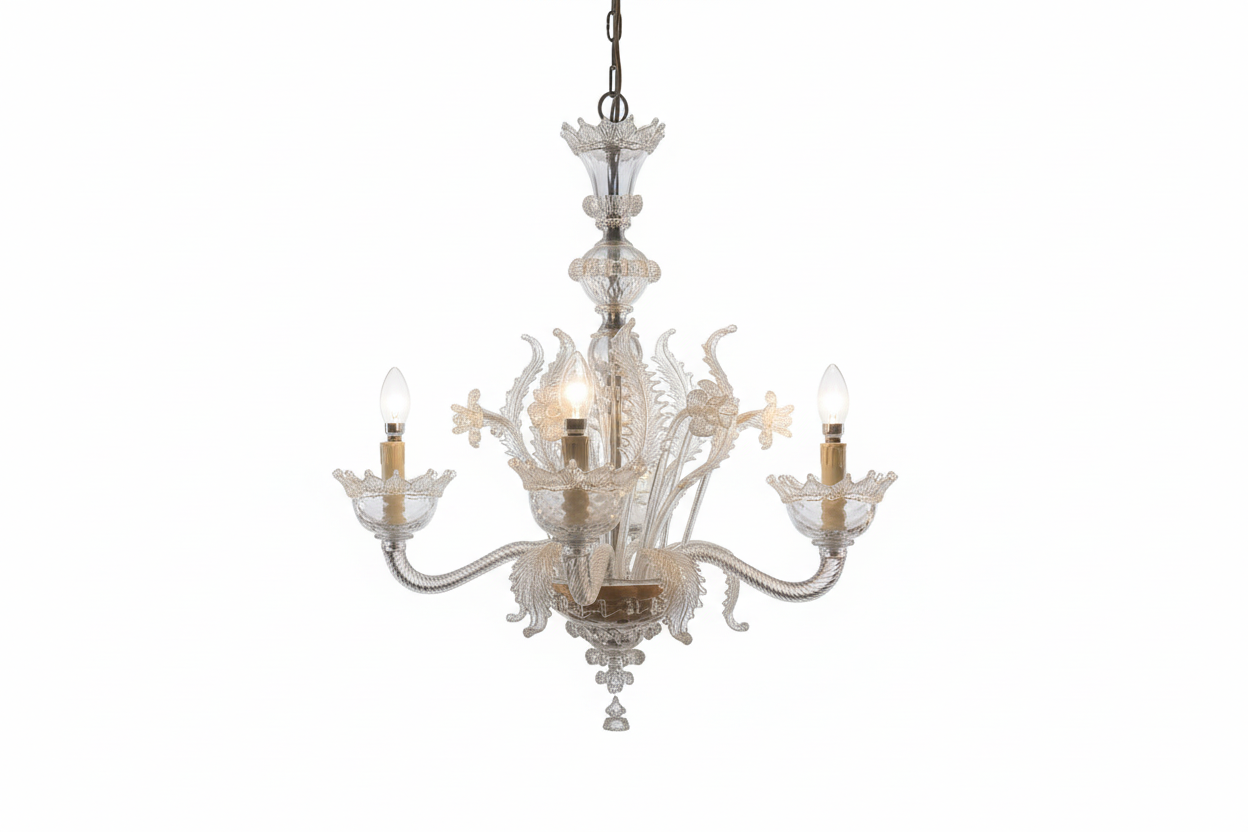 Murano Venetian Glass Chandelier – 6 Lights